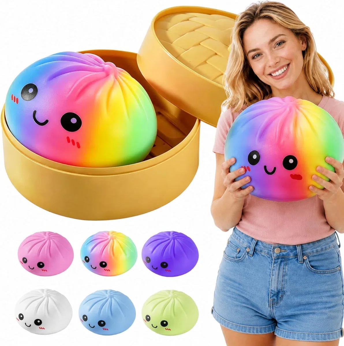 Squishy gigante da 15 cm, con vaporizzatore, palla antistress extra large, per ravioli grandi, morbido impasto per decompressione, sollievo dall'ansia, strumento per adulti
