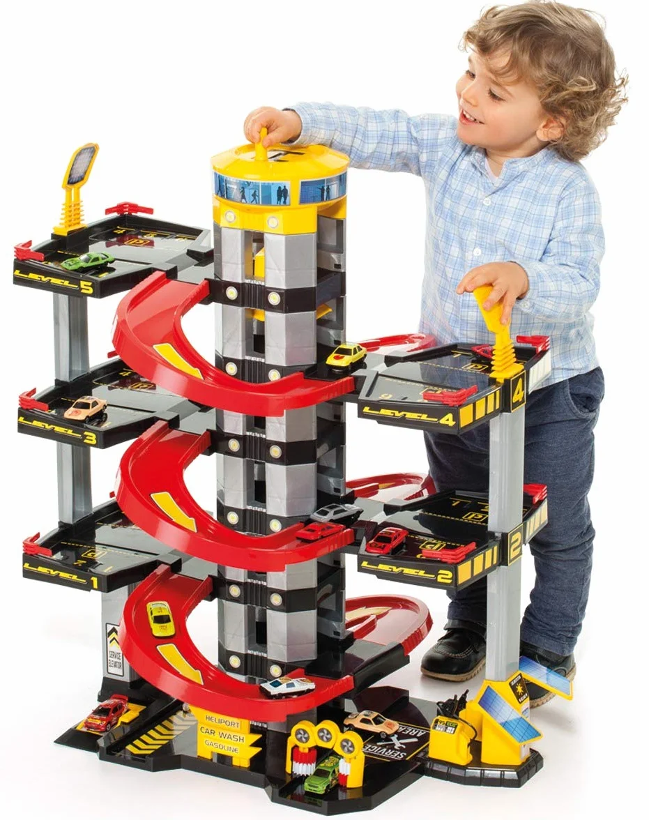 MOLTO | 6 piante parcheggi per bambini con garage, rampe, lavanderia, ascensore, stazione di benzina e area unta | Giocattoli educativi per bambini | + 3 anni