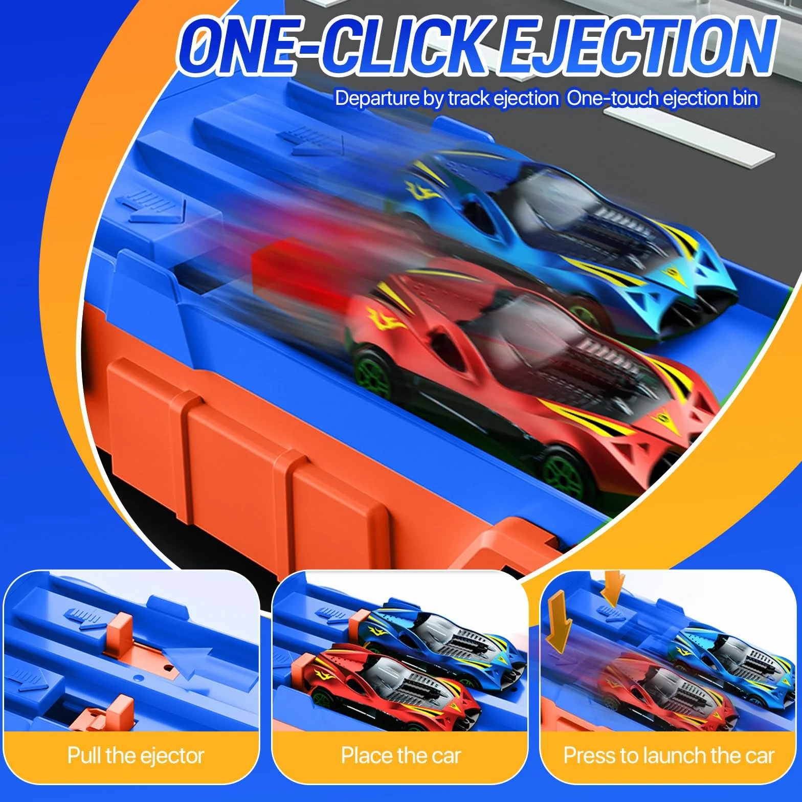 Sternstunde Camion Giocattolo Per Bambini, Con 12 Auto Da Corsa Macchinine Per Bambini, Auto Giocattolo Portatile Camion Dinosauro Per 3, 4, 5, 6 Anni Ragazzi Regalo Ragazzi (Blu)