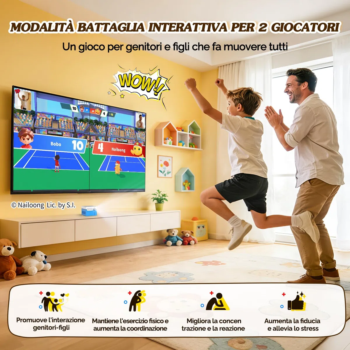 KINHANK MotionX Console Giochi di Movimento, Sistema di Videogiochi Interattivo per Bambini e Famiglie, Senza Controller, Senza Abbonamento, Aggiornamenti Mensili, Idea Regalo per Bambini (4-15 anni)