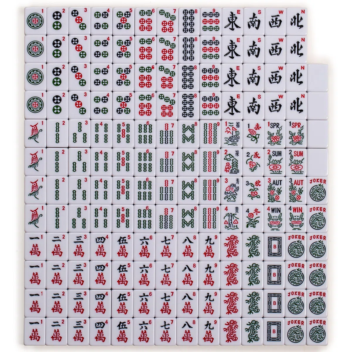 Yellow Mountain Imports Huntington Set di mahjong americano custodia morbida verde oliva 4 rack spingitori dadi monete punteggio