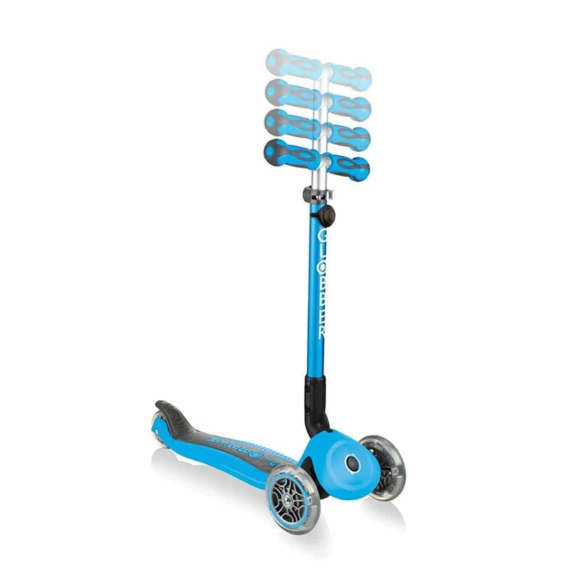 Globber Monopattino evolutivo 3 Ruote Modello Go Up Deluxe Pieghevole, scalabile Gioventù Unisex