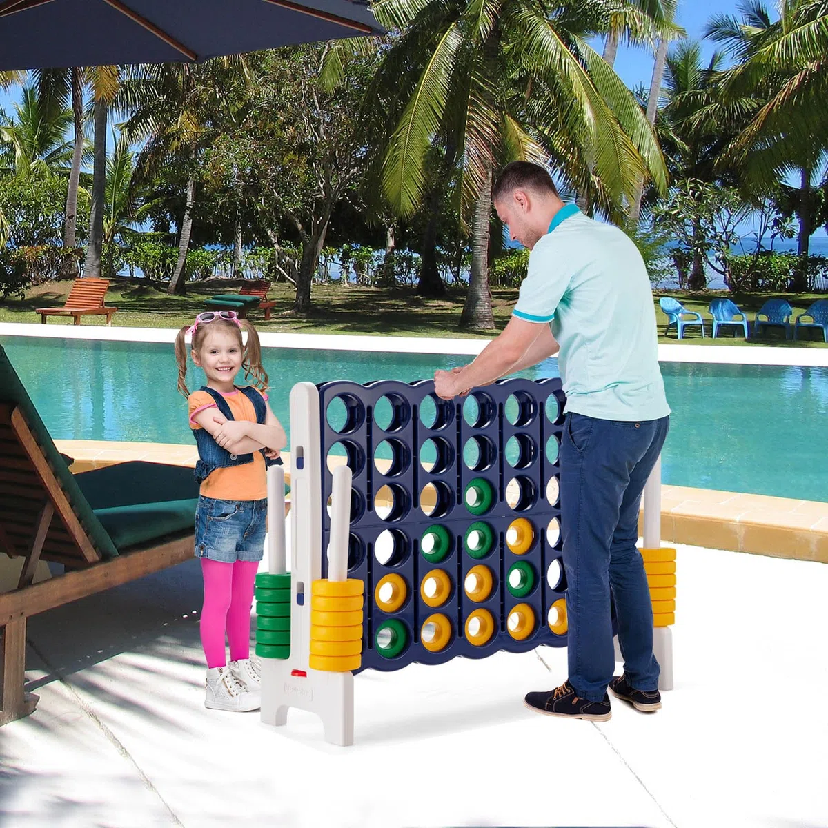 RELAX4LIFE Forza 4 Gioco Gigante per Bambini e Adulti, per Esterno e Interno, (120x42x104cm, Classico-E)