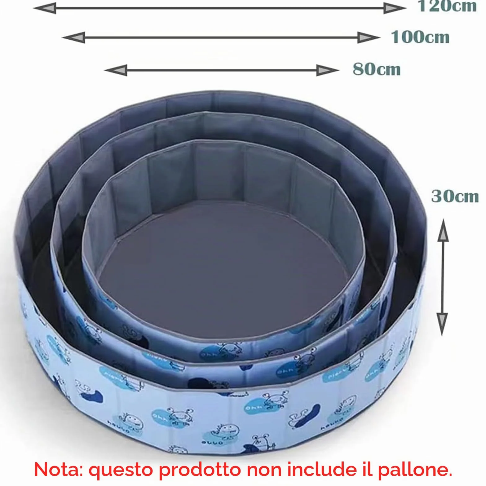 Piscina con palline pieghevole, parco giochi per bambini, camera per bambini (piscina a palline, 120 cm)