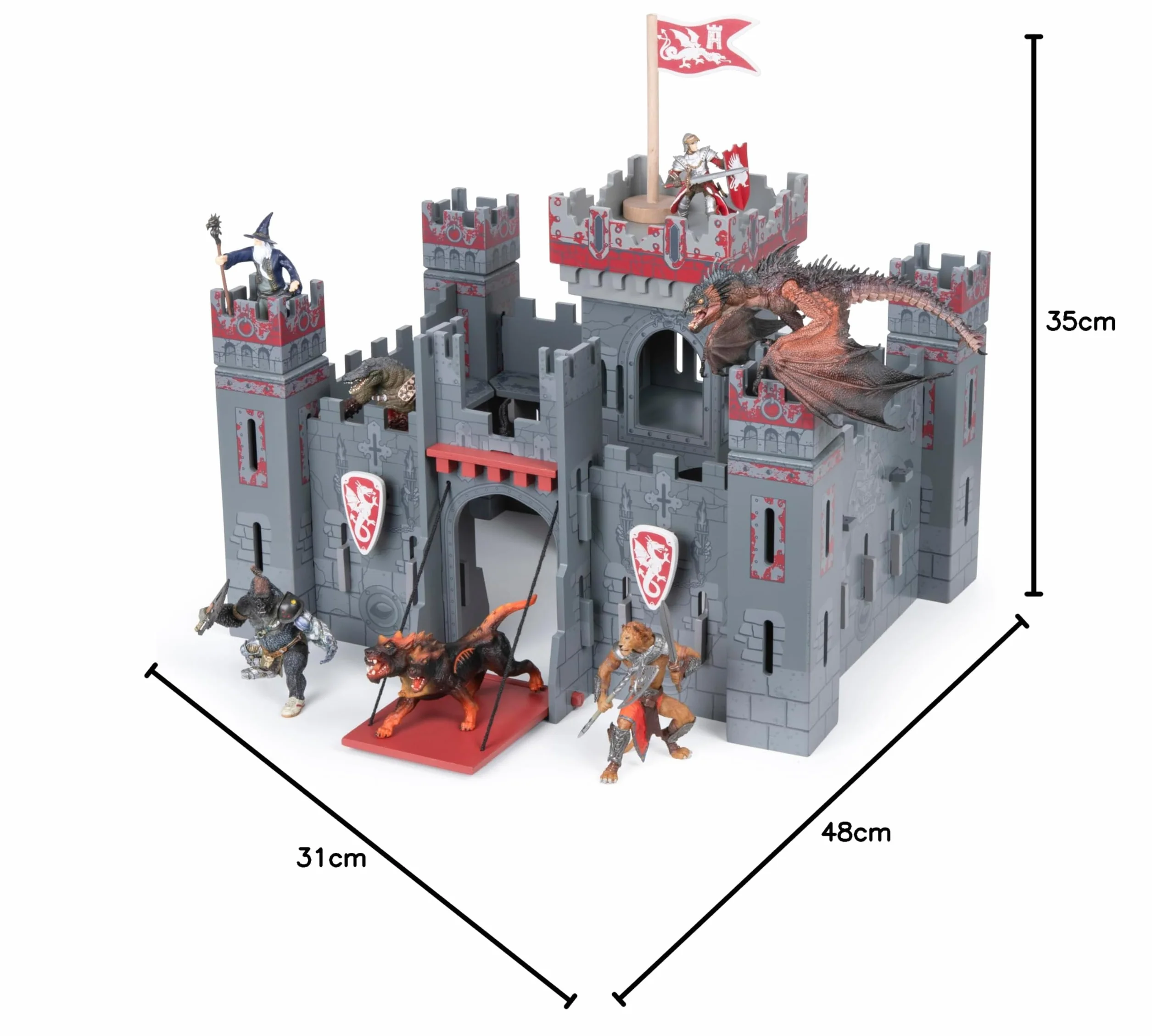Papo - Castello Fantastico Scenario Giocattolo Bambino - 3+ - Collezione Fantastico & Medievale - Gioco Creativo Cavalieri e Draghi - Idea Regalo Giocattolo Bambina Bambino