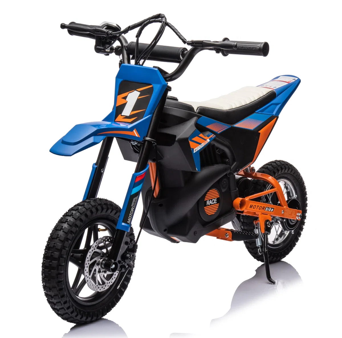 Moto Elettrica per Bambini 24V 250W Motocicletta Elettrica Ruote Gonfiabili Freno a Disco 22 km/h Blu