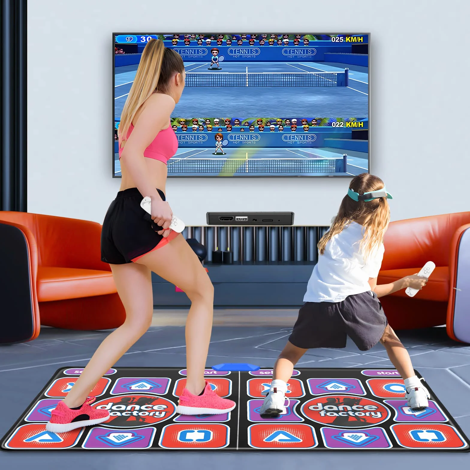 Aomdom Tappeto da Ballo per Bambini e Adulti, Modello Migliorato, Doppio Tappetino da Ballo Musicale Antiscivolo e Durevole, con Ricevitore Senza Fili, Senza Fili con 200 Giochi e 100 + Musica (166 x
