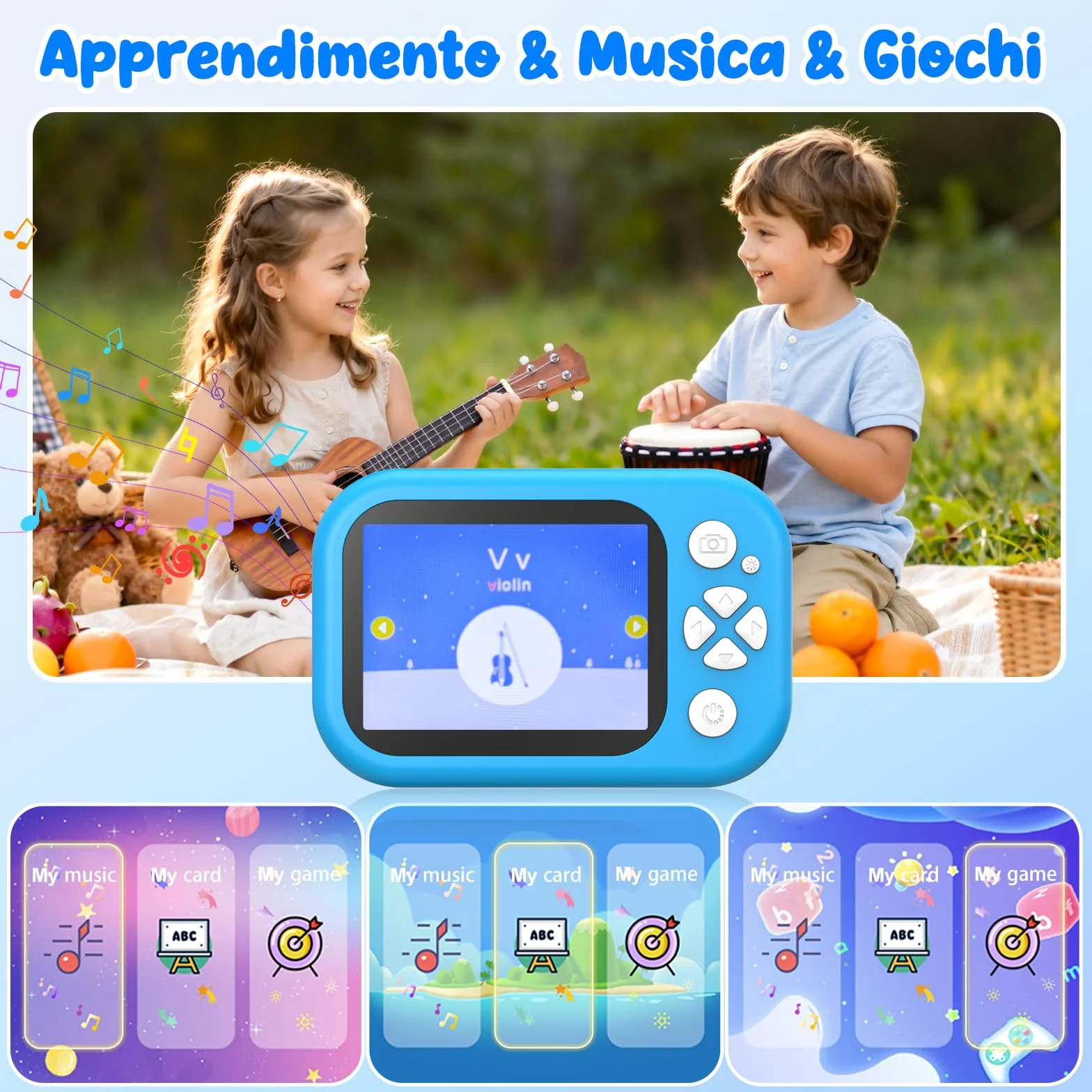 Macchina Fotografica Bambini, 1080P Macchina Fotografica Subacquea Professionale Bambini con 2,4" Schermo, 32GB Scheda, 10M Fotocamera Impermeabile Digitale Regalo per Bambini da 3-12 Anni