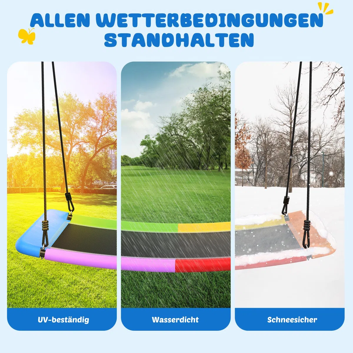 Trekassy 700KG Altalena da Giardino per Bambini, Dimensioni 152cm * 81cm con 2 Pezzi Cinghie Altalena 3 Metri Caricabili 700KG,Textilene Usura Sicuro e Durevole (Colore1)