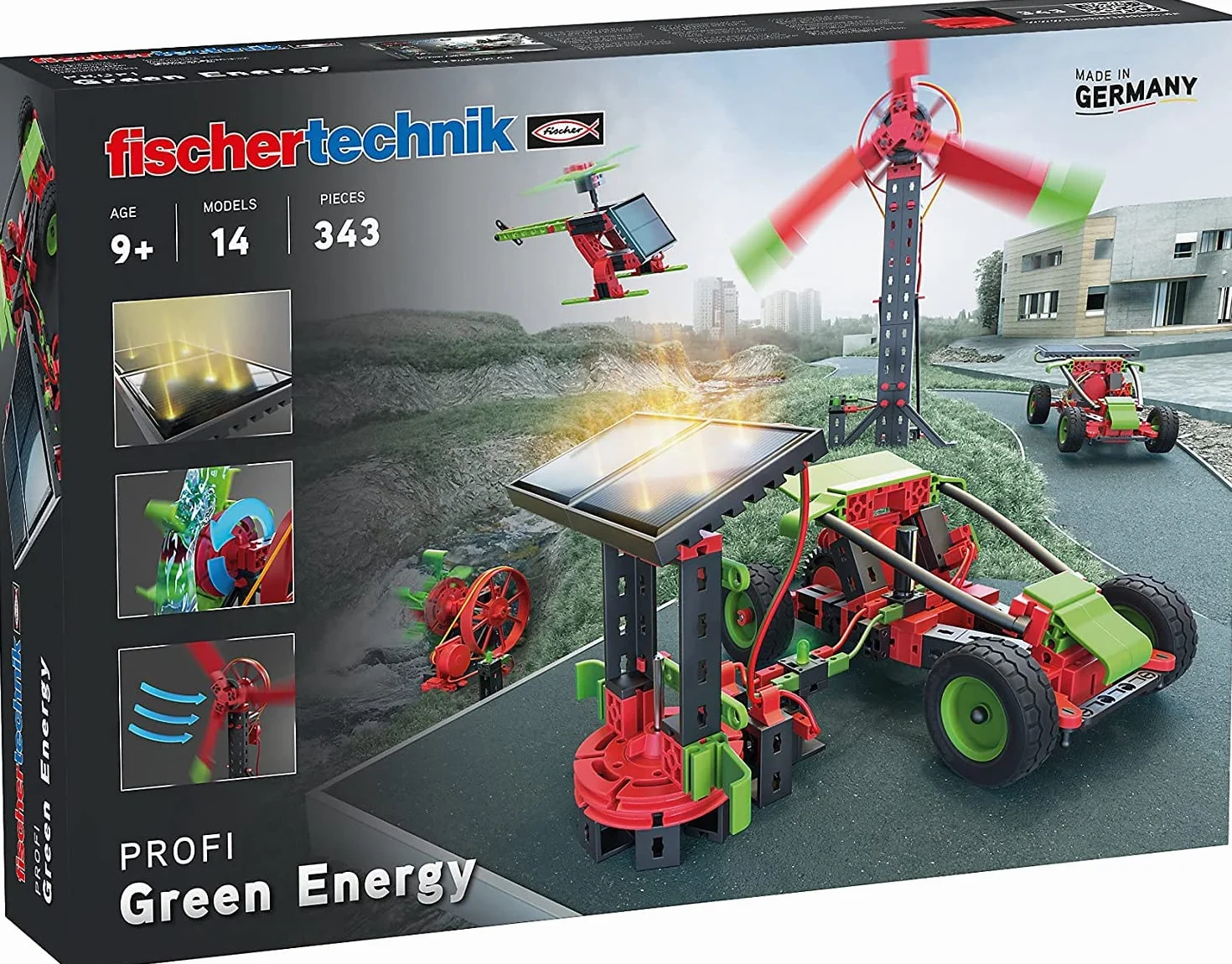 fischertechnik Profi Green Energy 559879 – Kit di Costruzione per Bambini, Gioco educativo sull'energia rinnovabile, 14 Modelli, dai 9 Anni in su