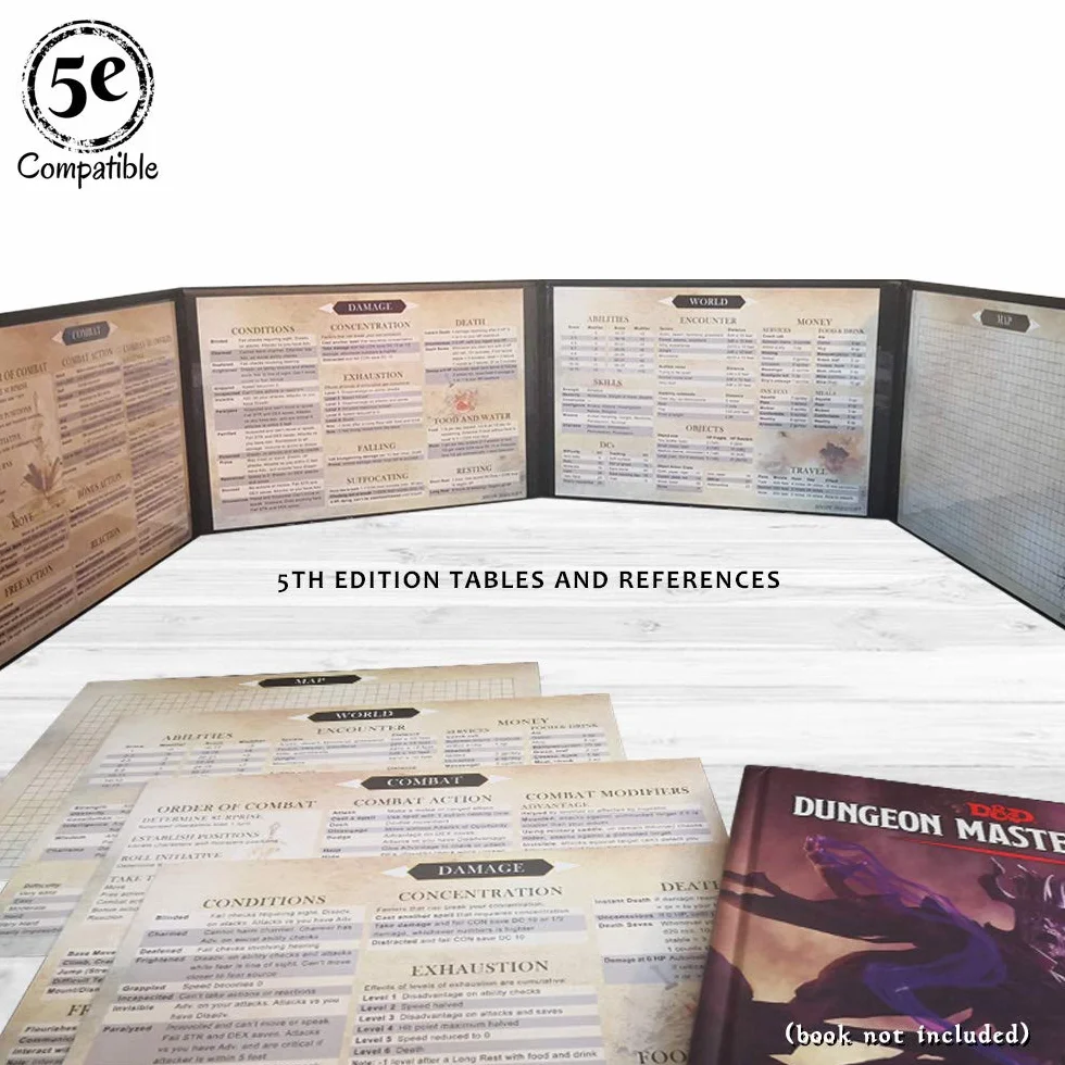 Summoning Dungeon Master Screen | Schermo Versatile, Personalizzabile, Dry-Erase per Giochi di Ruolo