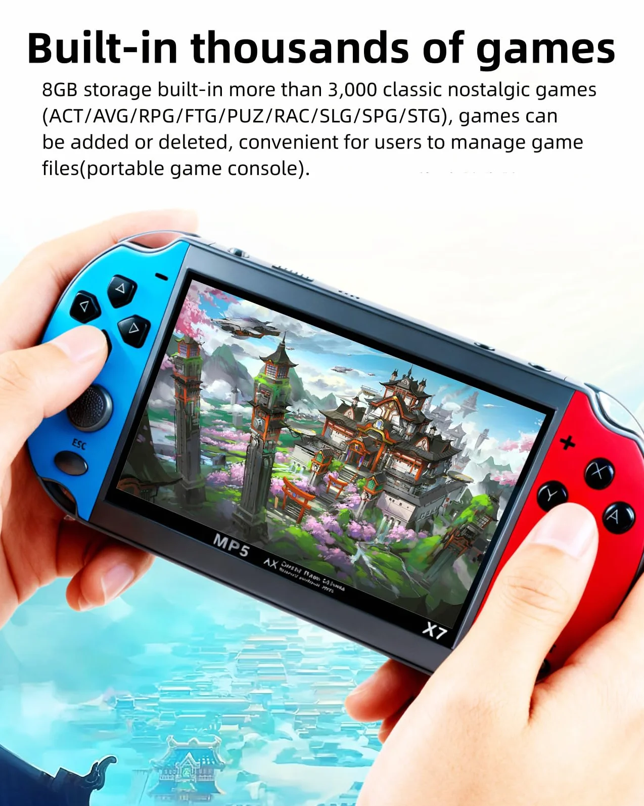 Console di gioco retrò da 4,5 pollici Simulatori multipli 3000 Giochi Gratis Integrato Supporto video/musica Dispositivo di gioco portatile/giocattolo Gioco di viaggio elettronico Regali per