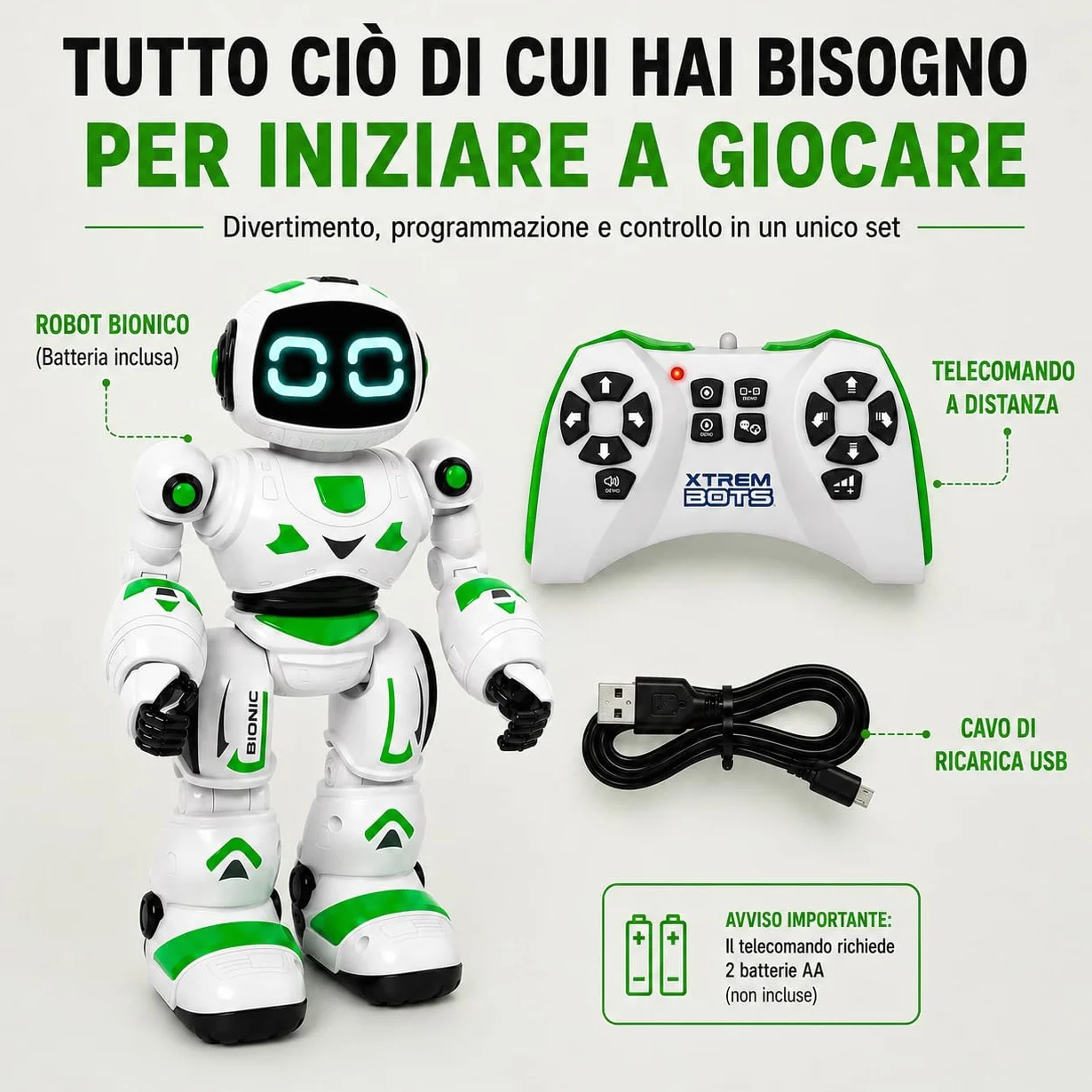 Xtrem Bots - Bionic | Robot Giocattolo | Robot Bambini | Telecomandato E Programmabile | Giochi Bambini 5 Anni O Più | Regalo Bambino 5 Anni