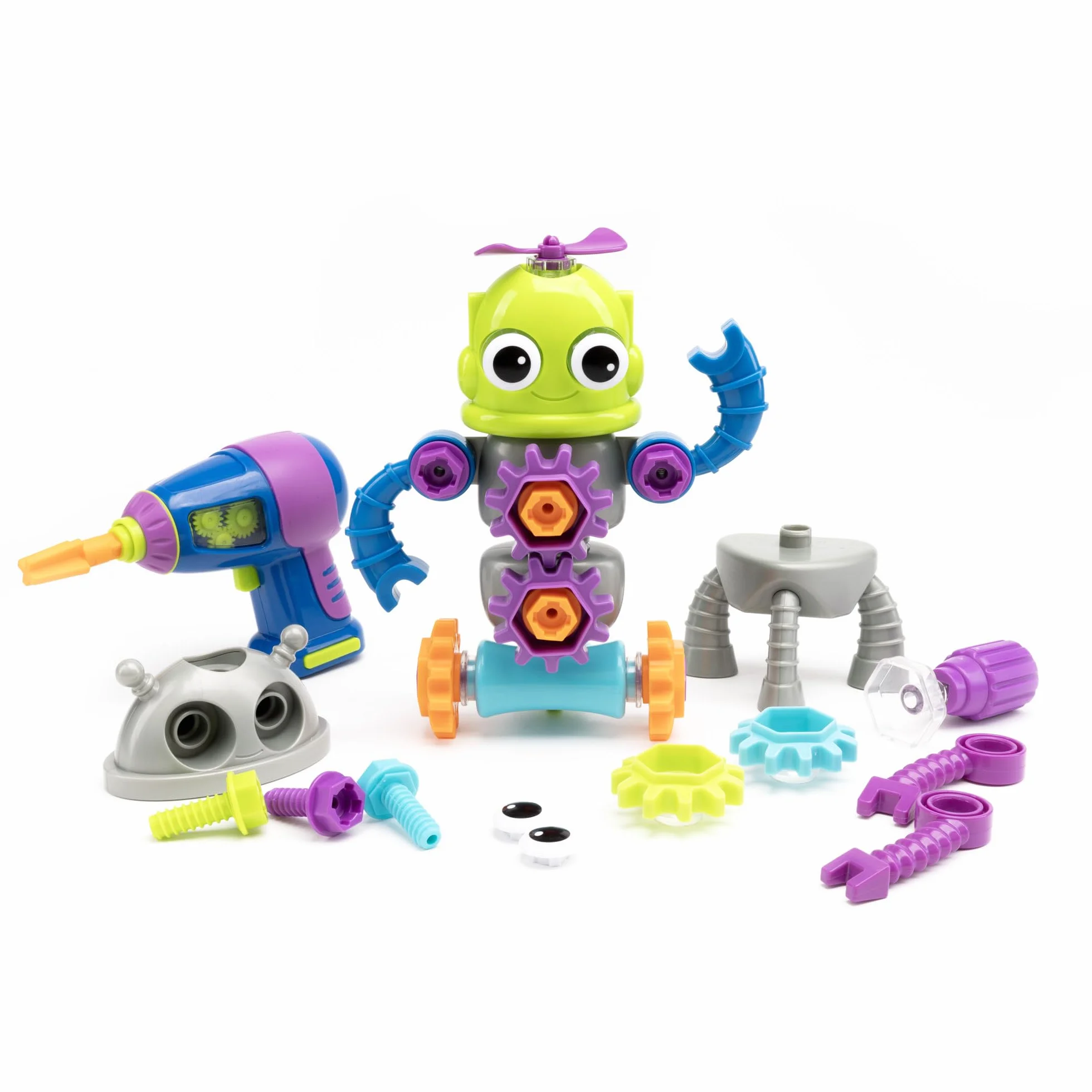 Learning Resources Design & Drill Laboratorio di Progettazione e Trapano Robot, Giocattoli robotici per Bambini e Bambine di 3 Anni, Giocattolo STEM, Giocattolo da smontare con Trapano da Lavoro