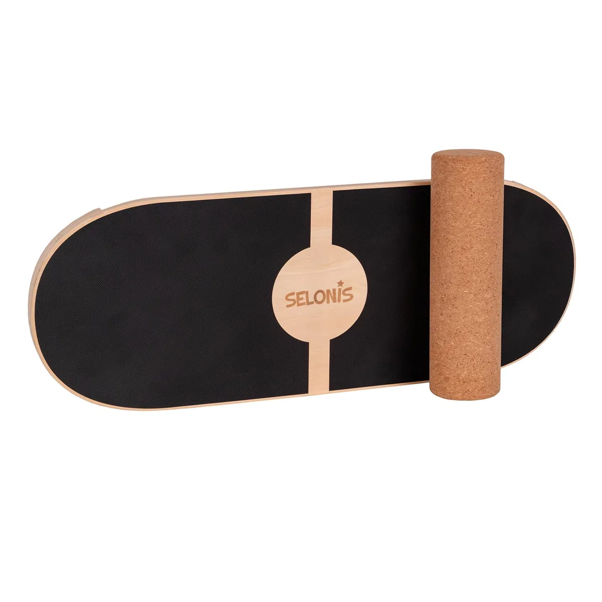 Selonis Balance Board In Legno Per Equilibrio E Coordinazione Trainer Rullo Di Sughero Sport Yoga Fisioterapia
