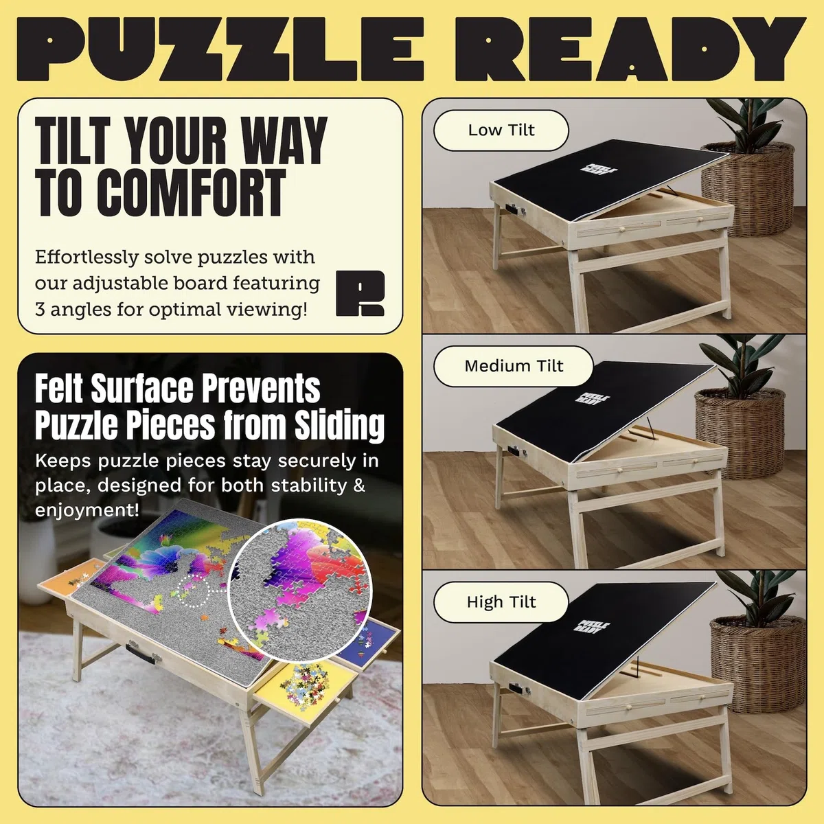 Puzzle Ready Puzzle Board with Colourful Drawers and Cover Mat (1000 pezzi (tavolo con gambe))