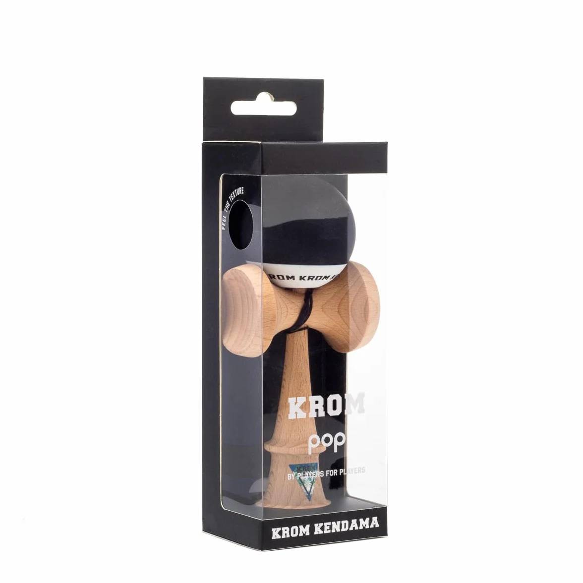 KROM Kendama Gioco - Pop Nero - Abilità Cognitive migliorate - Equilibrio, riflessi e creatività migliorati - Modello Kendama PRO Fatto per Principianti e Professionisti.