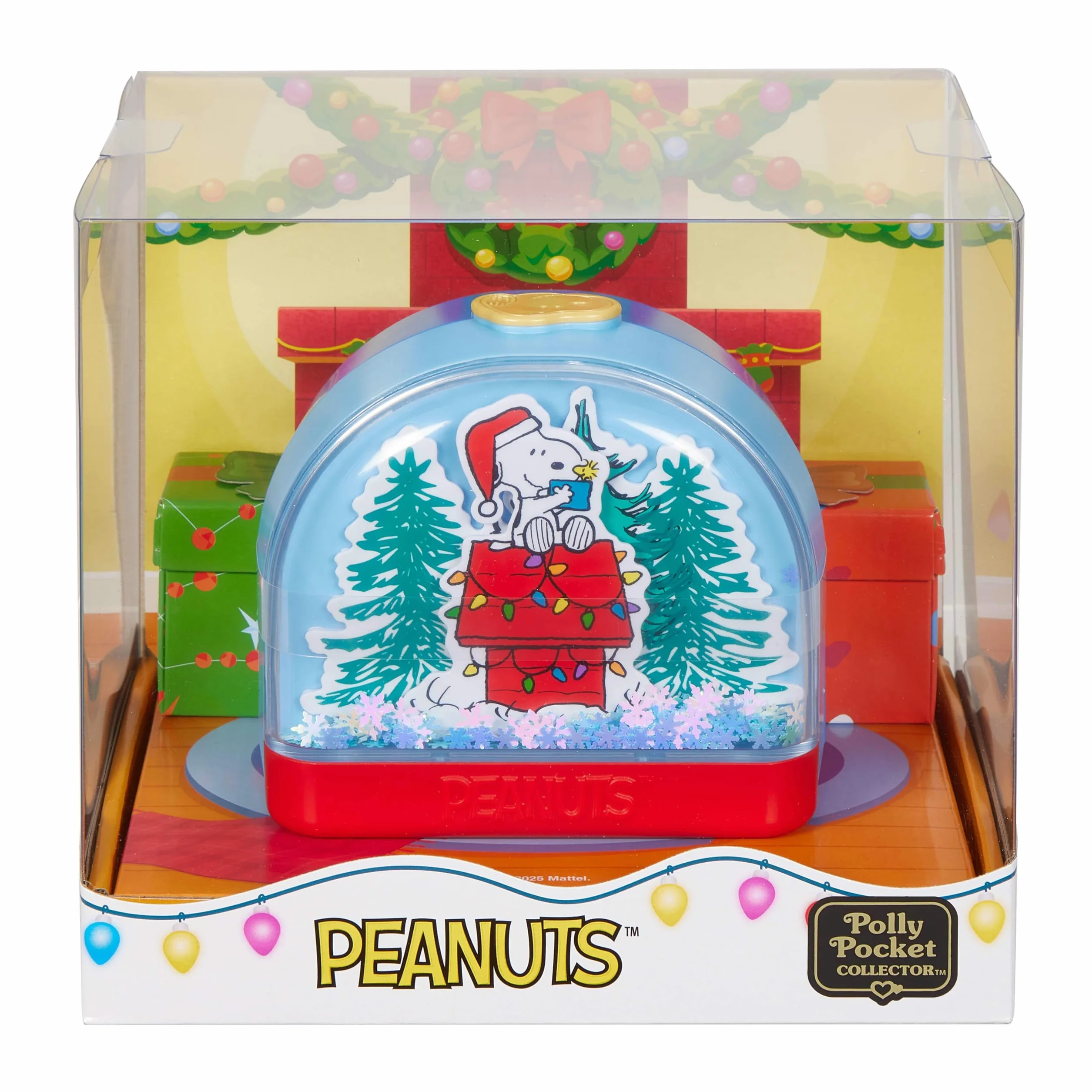 Mattel Polly Pocket x Peanuts - Cofanetto da collezione, set con 2 micro bambole Snoopy e Woodstock, 4 luoghi iconici e 7 accessori a tema inclusi, giocattolo per bambini, 4+ anni, JFV05