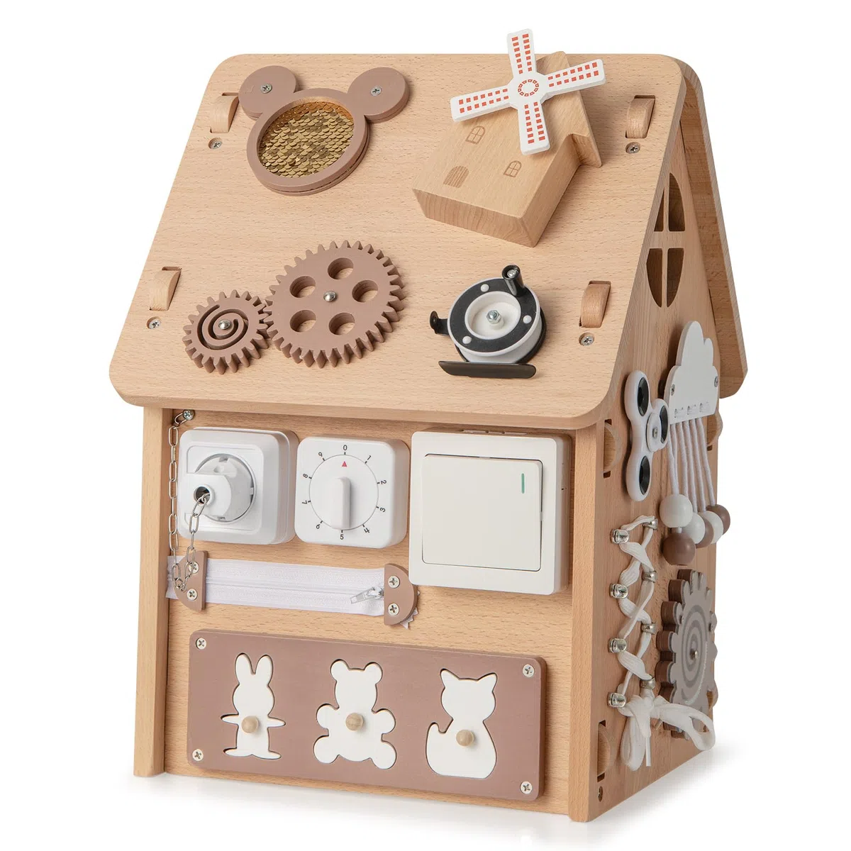 RELAX4LIFE Giochi Montessori Busy House, Casetta Attività Bambini 1-5 Anni