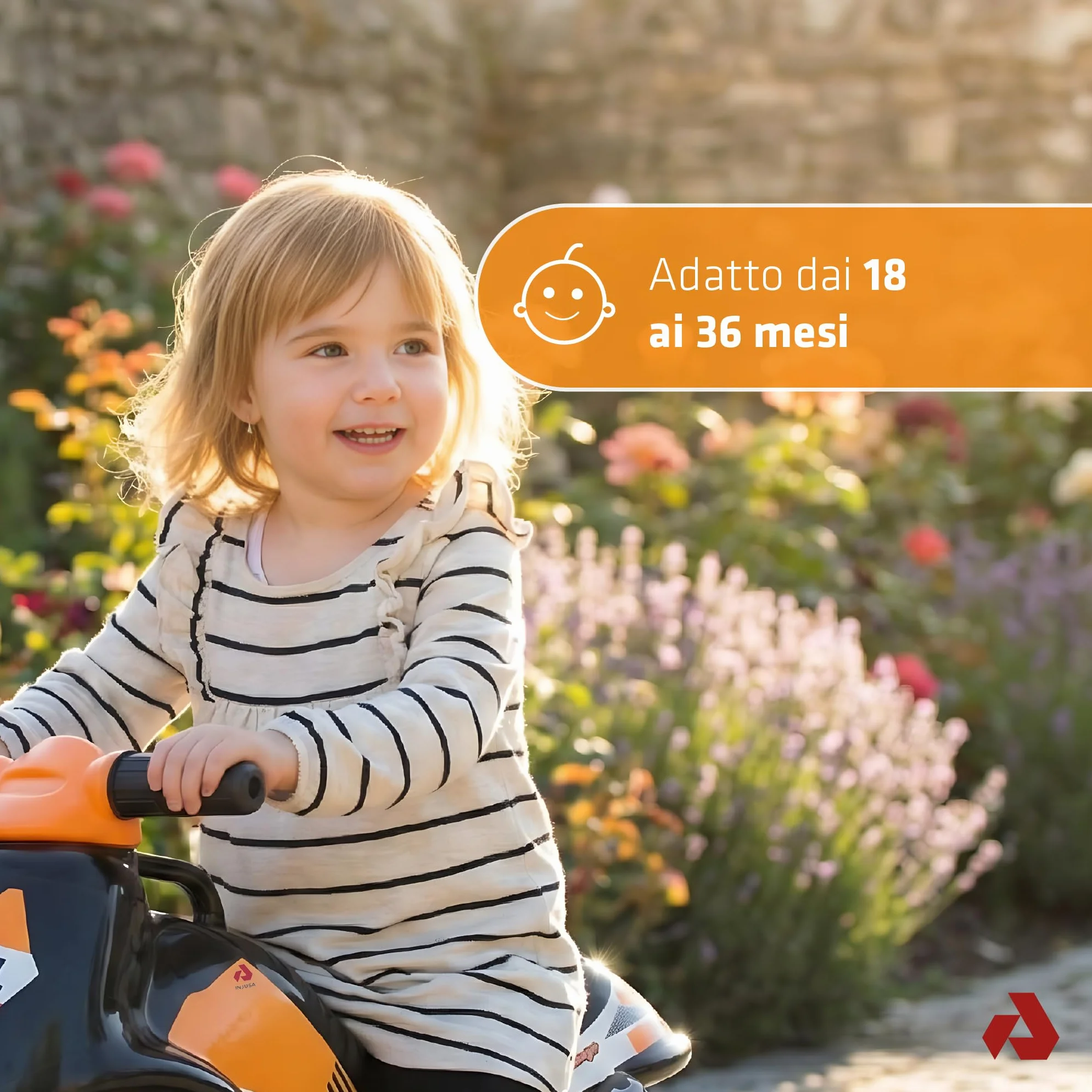 Moto per Bambini 18-36 Mesi Moto Bambino 3 Anni Ruote Larghe Stabile Senza Pedali - Primi Passi Bimbi - Ergonomica Maniglia Trasporto + Design REPSOL - INJUSA