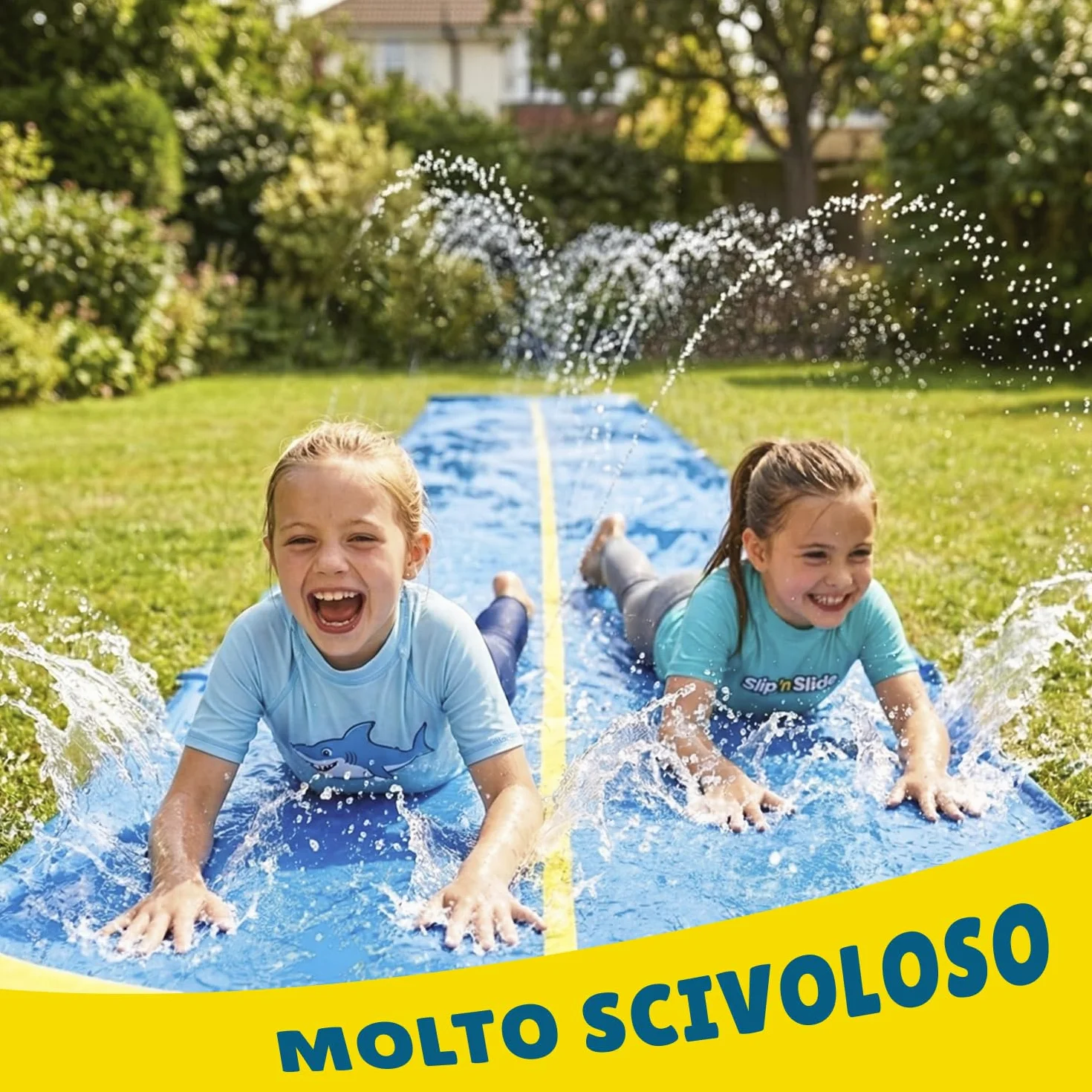 Official VentriBattle | Scivolo a Doppio Binario | Tubo dell'Acqua collegabile | 10 Metri | qualità Premium | Scivolo Slip'n Slide | Gioco d'Acqua all'aperto | + Spesso | + Rigido | + Veloce