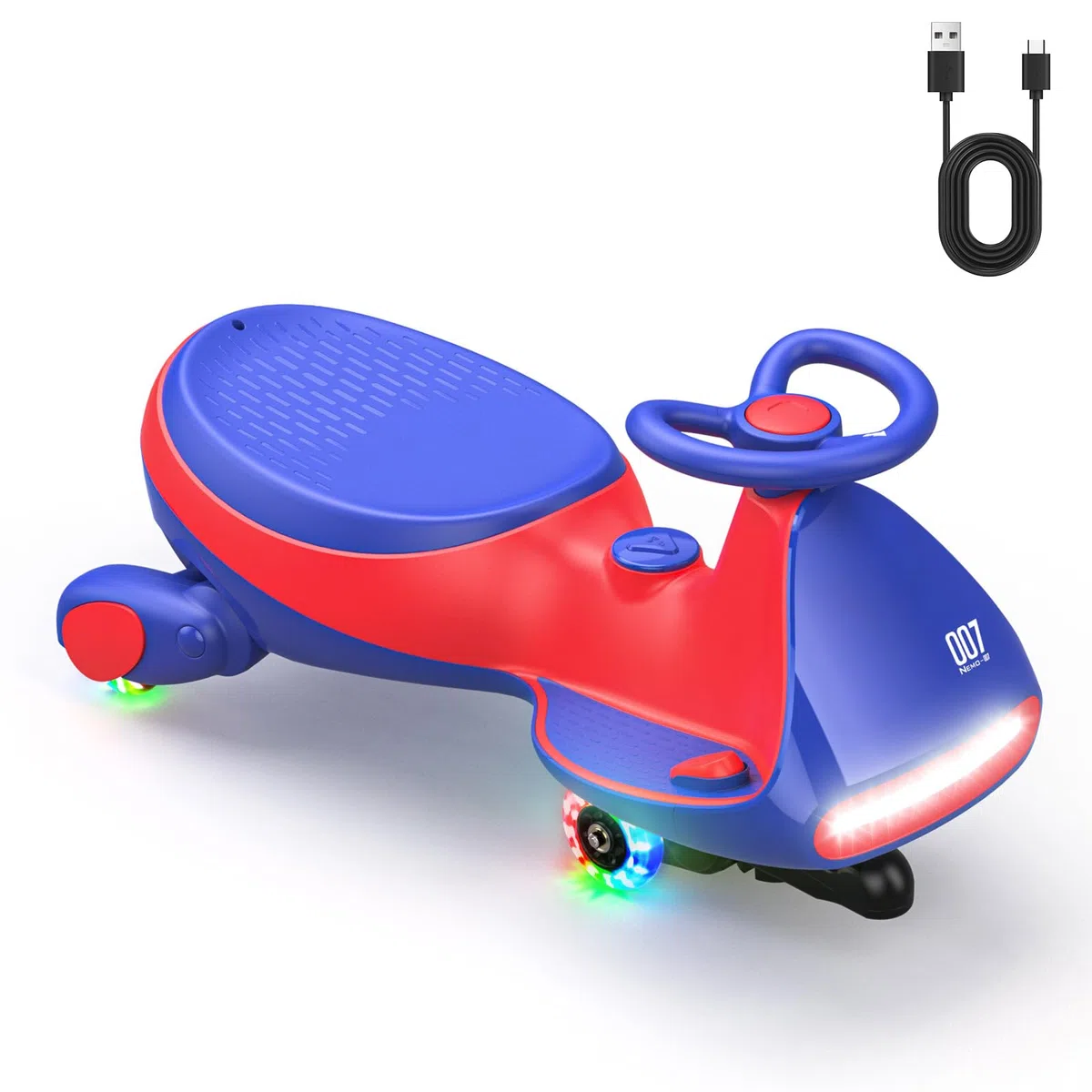 FanttikRide 12V N7 Pro Macchina Elettrica per Bambini 2 in 1, Ricarica USB-C, Bluetooth, Rosso e Blu