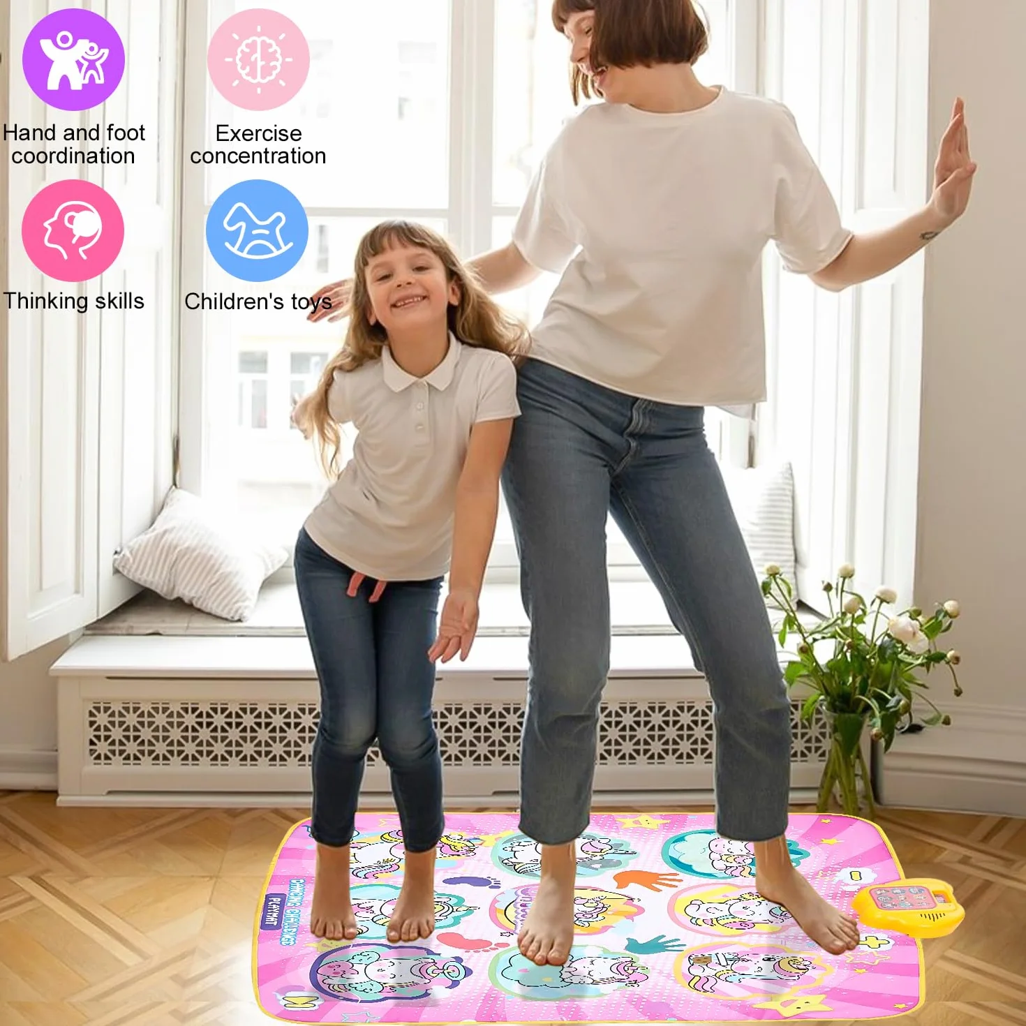 Tappeto da ballo per bambini dai 3 ai 12+ anni, giocattolo tappeto da ballo unicorno con display a LED, 5 modalità di gioco, ballo di tappeto musicale regalo ragazza 3 4 5 6 7 8 9 10 11 12 anni