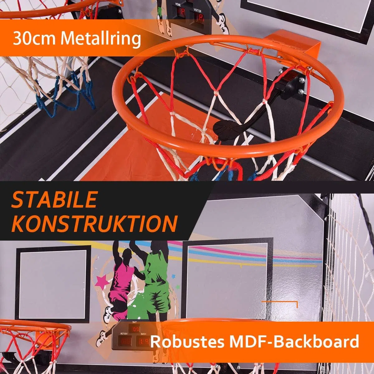 FANTASK- Giochi elettronici di Basket, Colore Grigio, 203 x 110 x 206cm, 38225WHSP-VC
