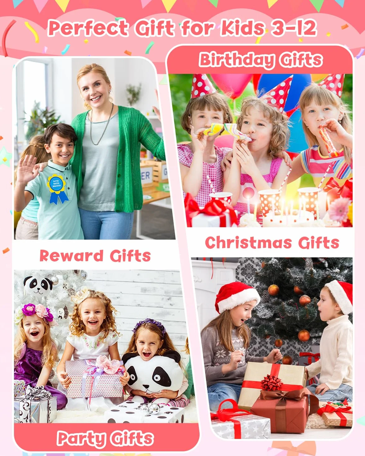Gofunly Macchina Fotografica Bambini Istantanea, 2,4 Pollici Schermo Fotocamera Istantanea per Bambini con 32GB Scheda, 1080P HD Fotocamera Digitale Regalo per Ragazze Ragazzi da 3-12 Anni
