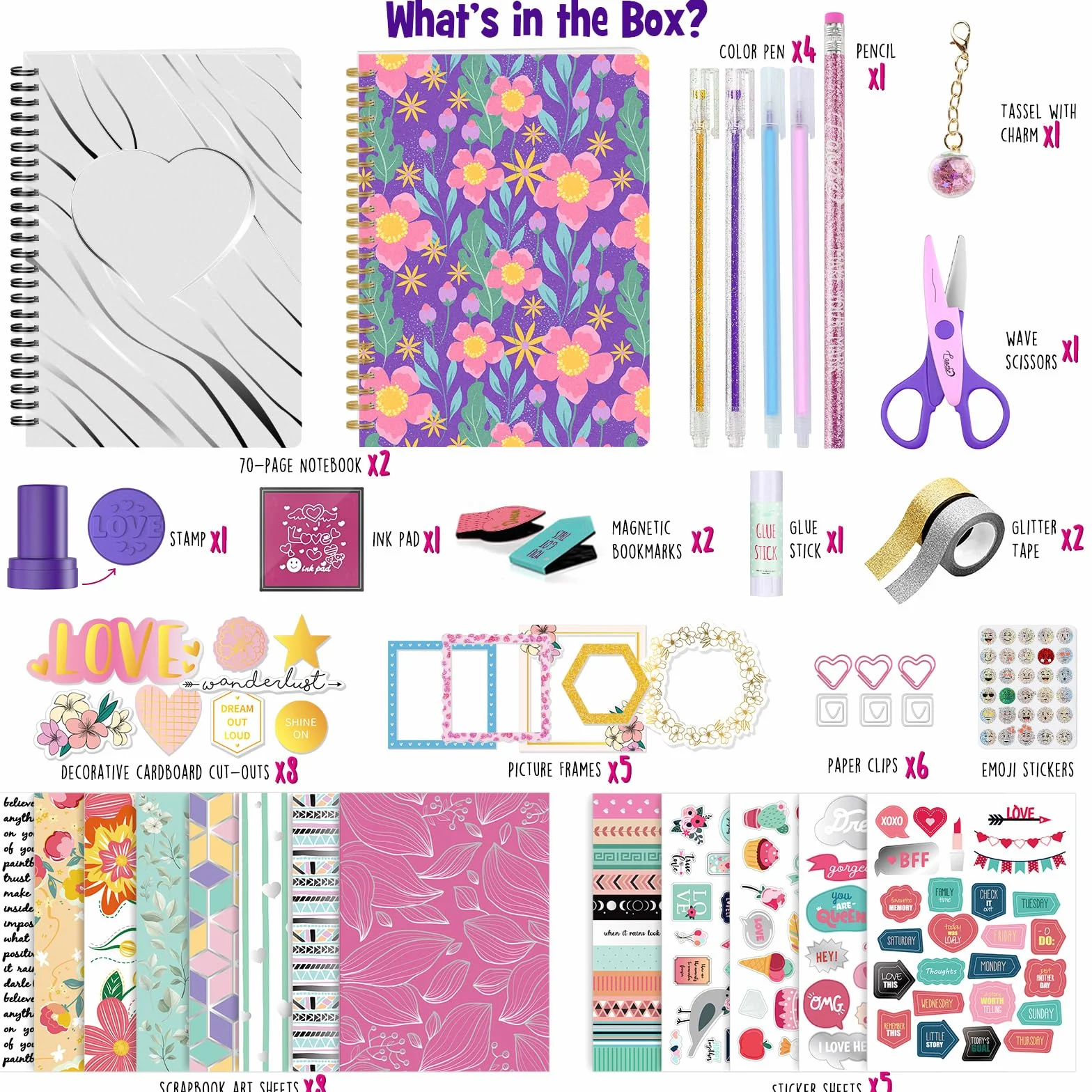 LAOESE Kit diario fai-da-te 2 pezzi - Regali per ragazze 8-14 anni - Idee regalo compleanno - Arti e mestieri bambini