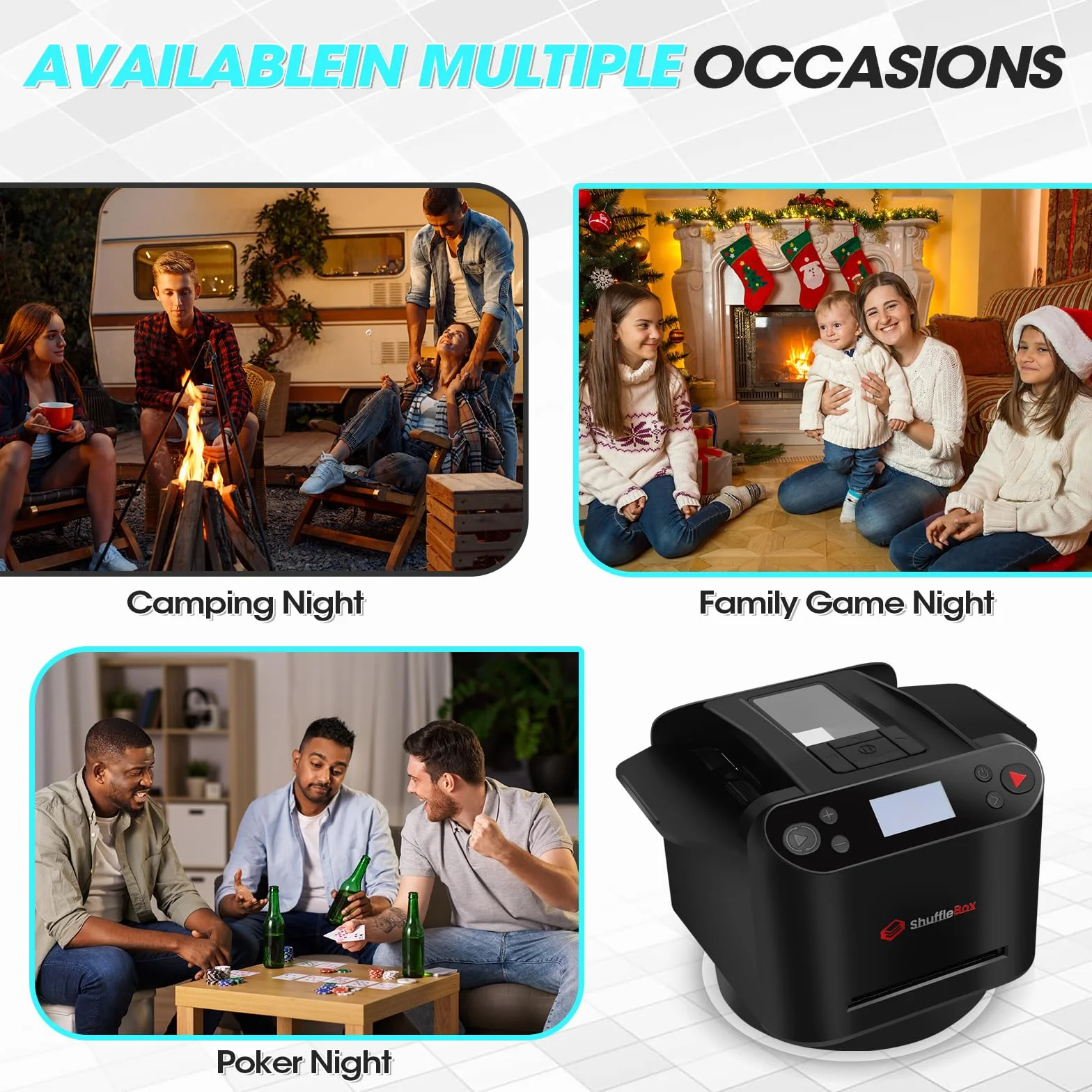 ShuffleBox G1 Pro Automatico Mescolatori di carte e commerciante di Carte 2 in 1,Ultra silenzioso, ricaricabile,Collabora con UNO, Five Crowns, Monopoly Deal, Bicycle and Maverick Cards (Nero)