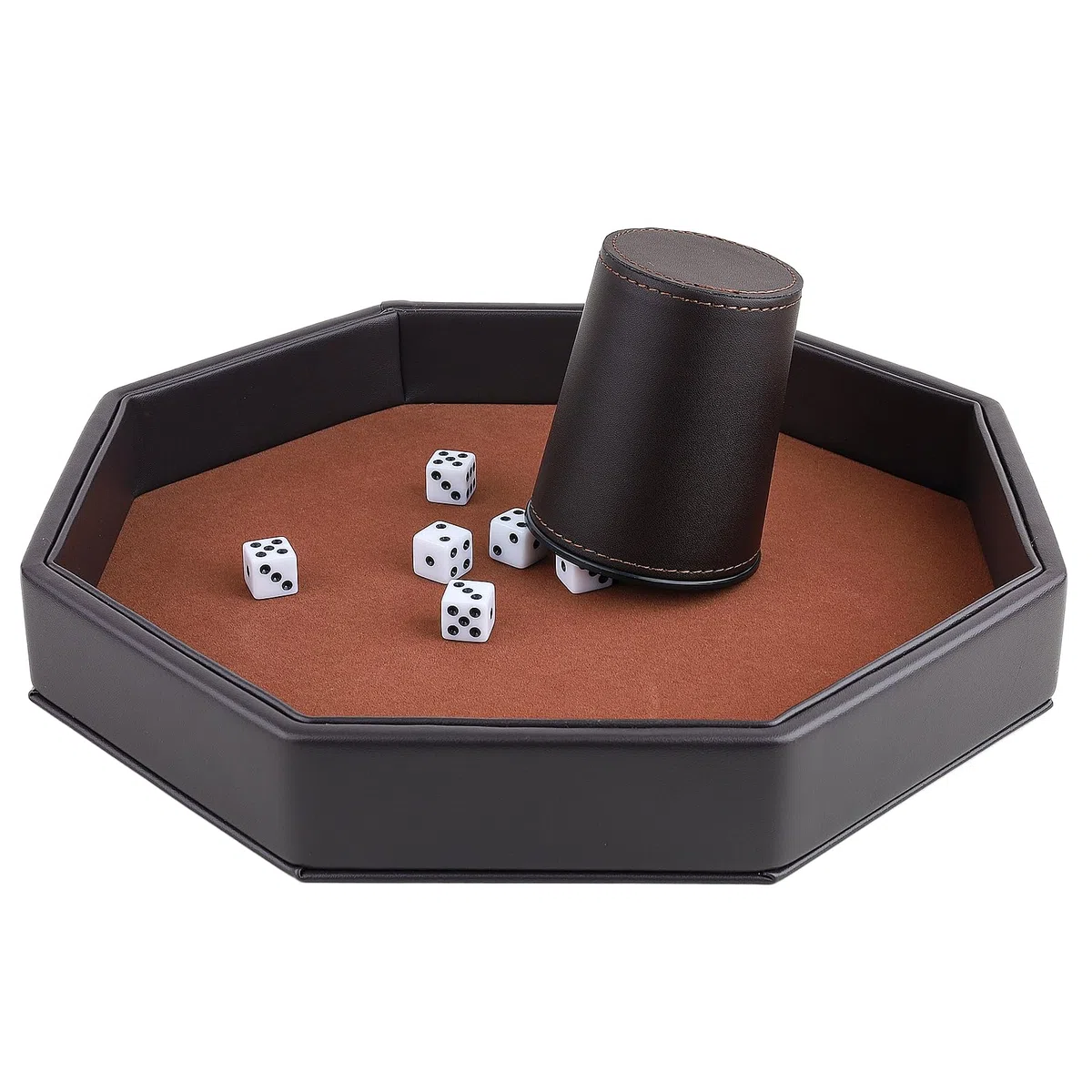 Gesserit Grande ciotola cubo in pelle PU rivestita in feltro per Dungeon giochi di crawler caffè