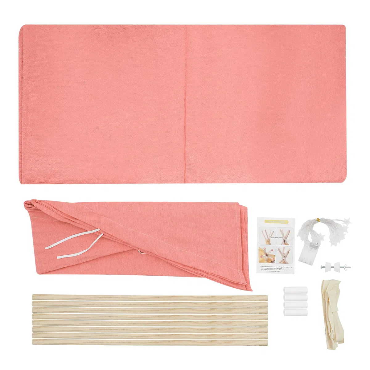 Tipi Tenda per bambini pieghevole in tela 120 x 120 x 140 cm rosa