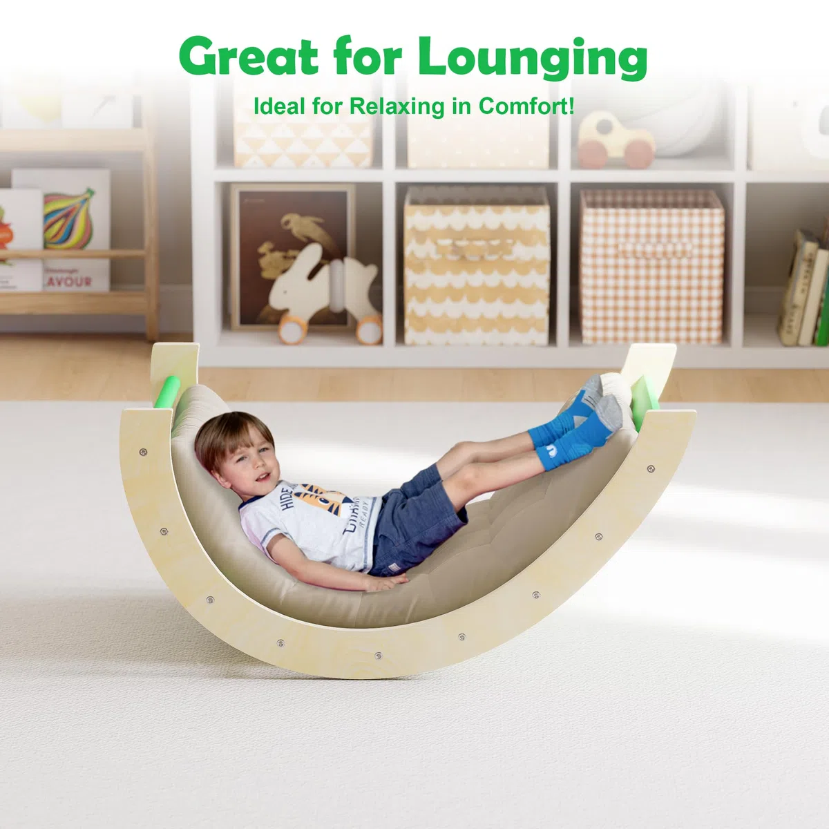 Puecrof Triangolo da Arrampicata Montessori 7 in 1 con Cuscino, Giocattolo da Arrampicata in Legno per Bambini da 1 a 3 Anni, Arco per Arrampicata Indoor con Scivolo, Scala e Arco da Gioco (Verde)