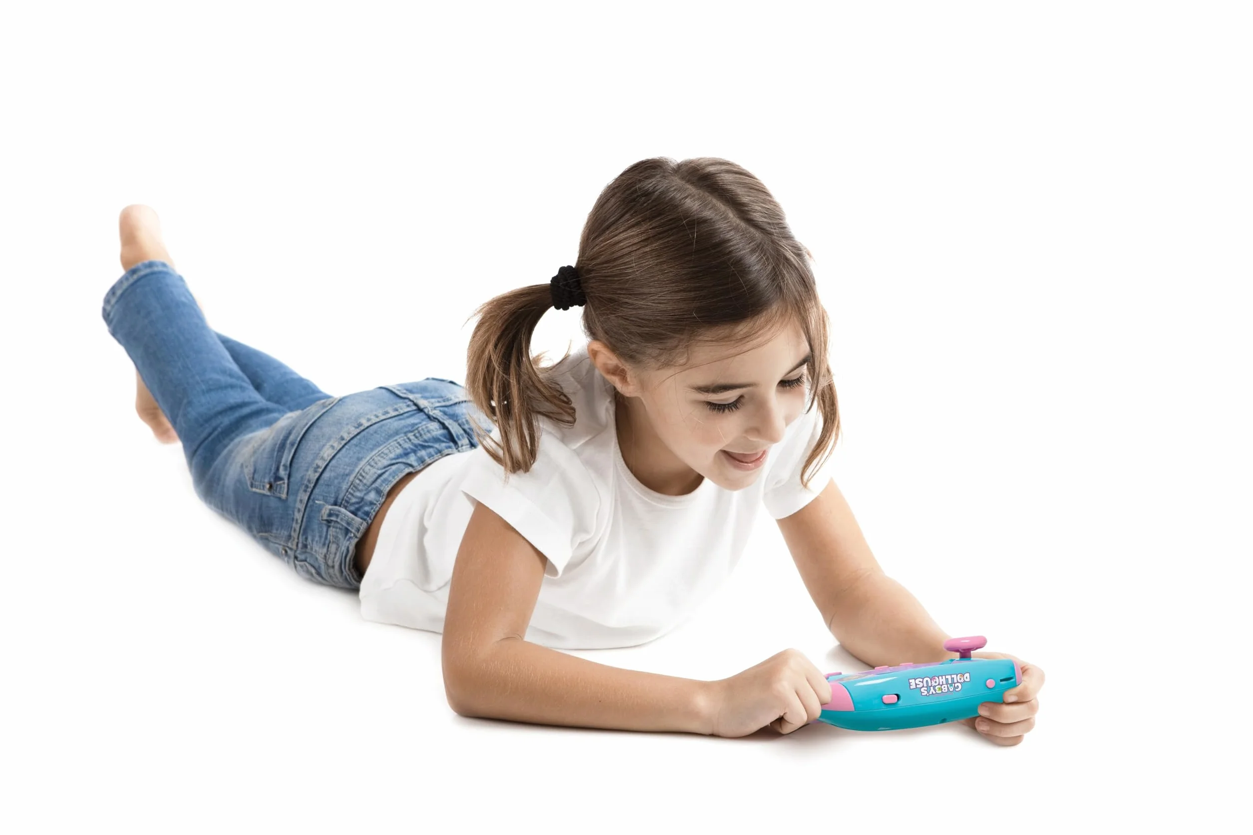 Lexibook, Gabby e Casa Magica, Power Console, Console di gioco educativo bilingue francese/inglese con 100 attività, schermo a colori, JCG100GDHi1, Rosa/Blu