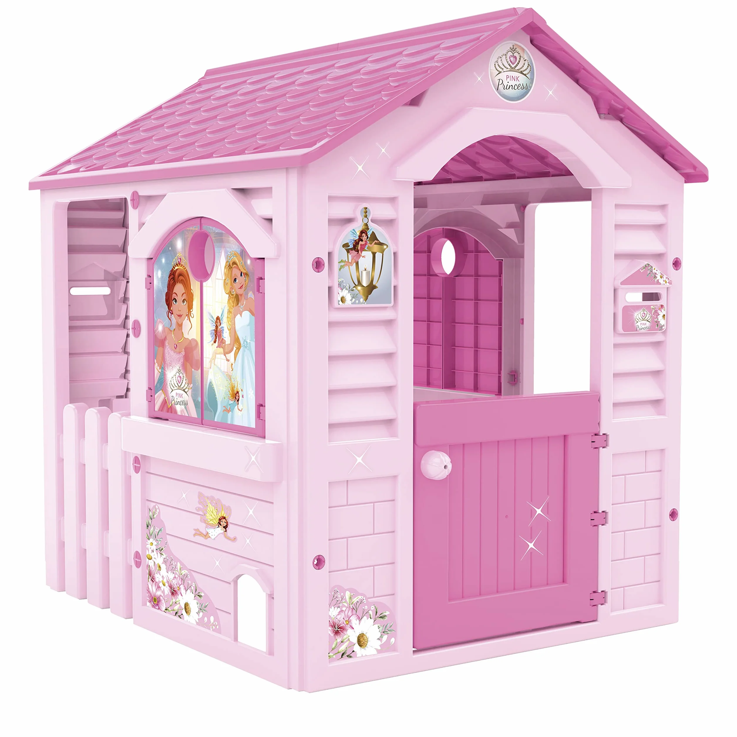 Chicos Casetta per Bambini Pink Princess, Adatta per Interni ed Esterni, Include Adesivi per Decorarla, Realizzata in Plastica Resistente e Durevole, Colore Rosa, 89613