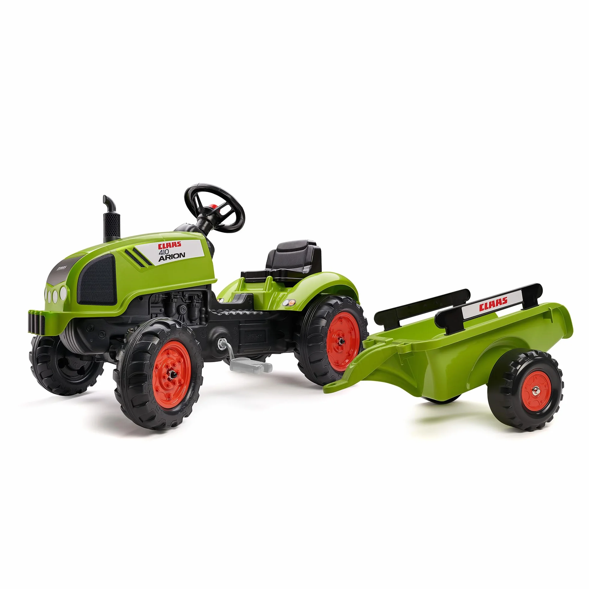 FALK - Trattore e rimorchio a pedali Claas - Da 2 anni - Made in France - 50% plastica riciclata - 2041C
