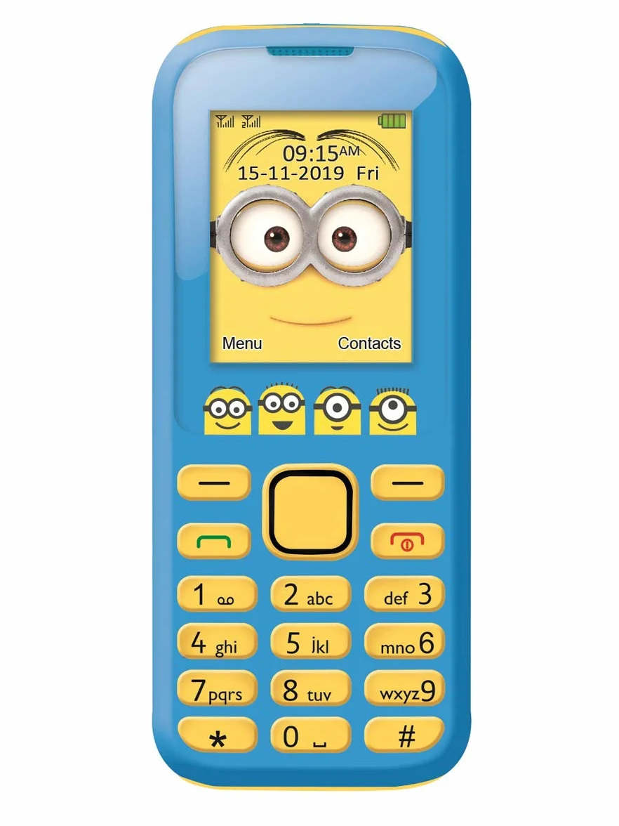 Lexibook, Cattivissimo me Minions, Telefono cellulare 2G, doppia SIM, fotocamera, batteria ricaricabile, giallo/blu, GSM20DES