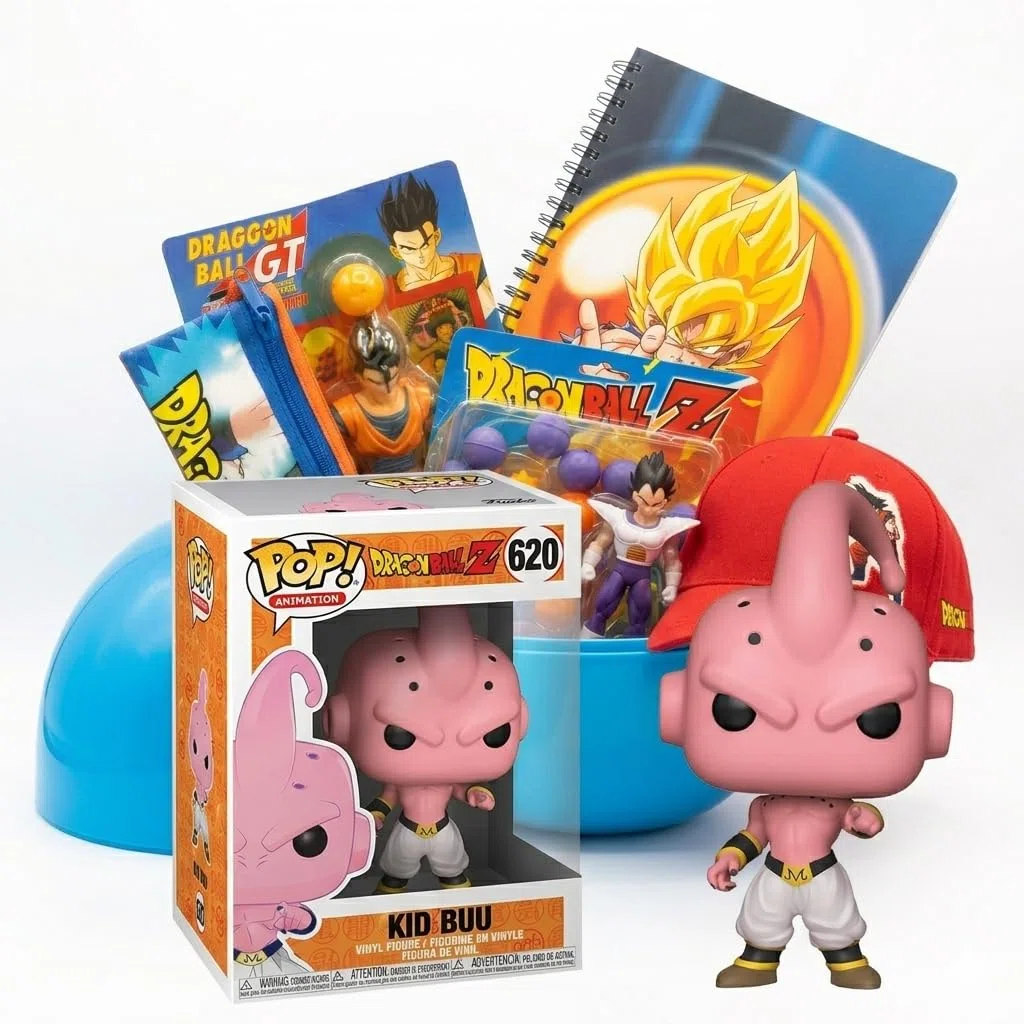 Pasqualone DragonBall Blu con 5 Sorprese Garantite per Bambini 3-6 Anni | Uovo Pasqua Giocattolo 40x30 cm Senza Cioccolato | Personaggio POP, 2 Set Action Figure, Cappellino | Pasqua 2026