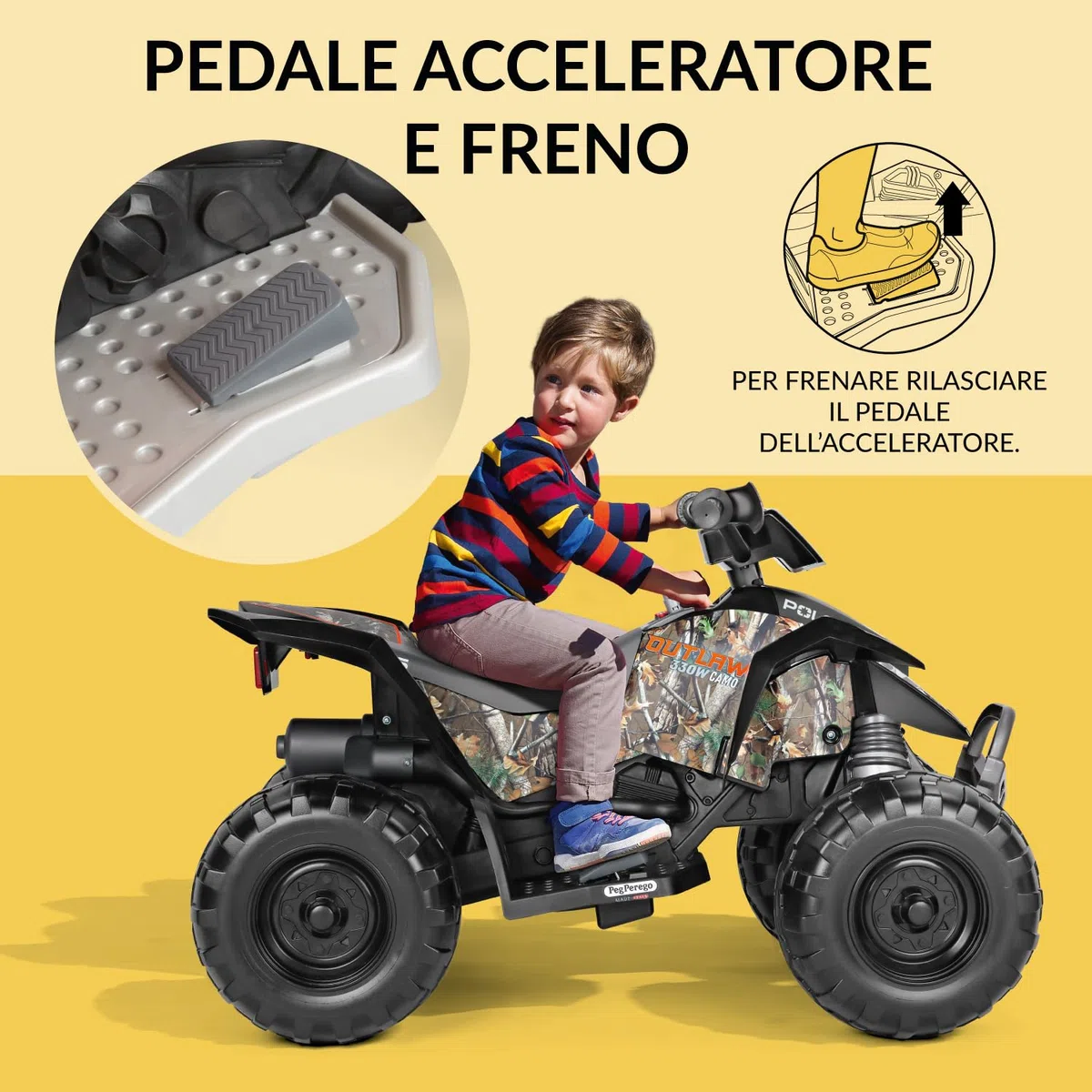 Polaris Outlaw 330W Camo Quad Elettrico per Bambini 12V