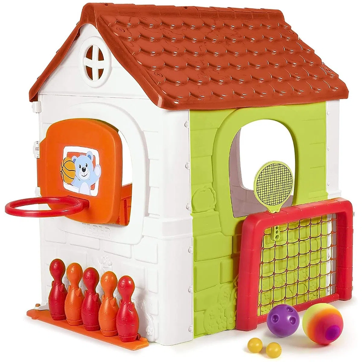 FEBER Multi Activity House 6in1 Casetta da Giardino per bambini con 6 Attività