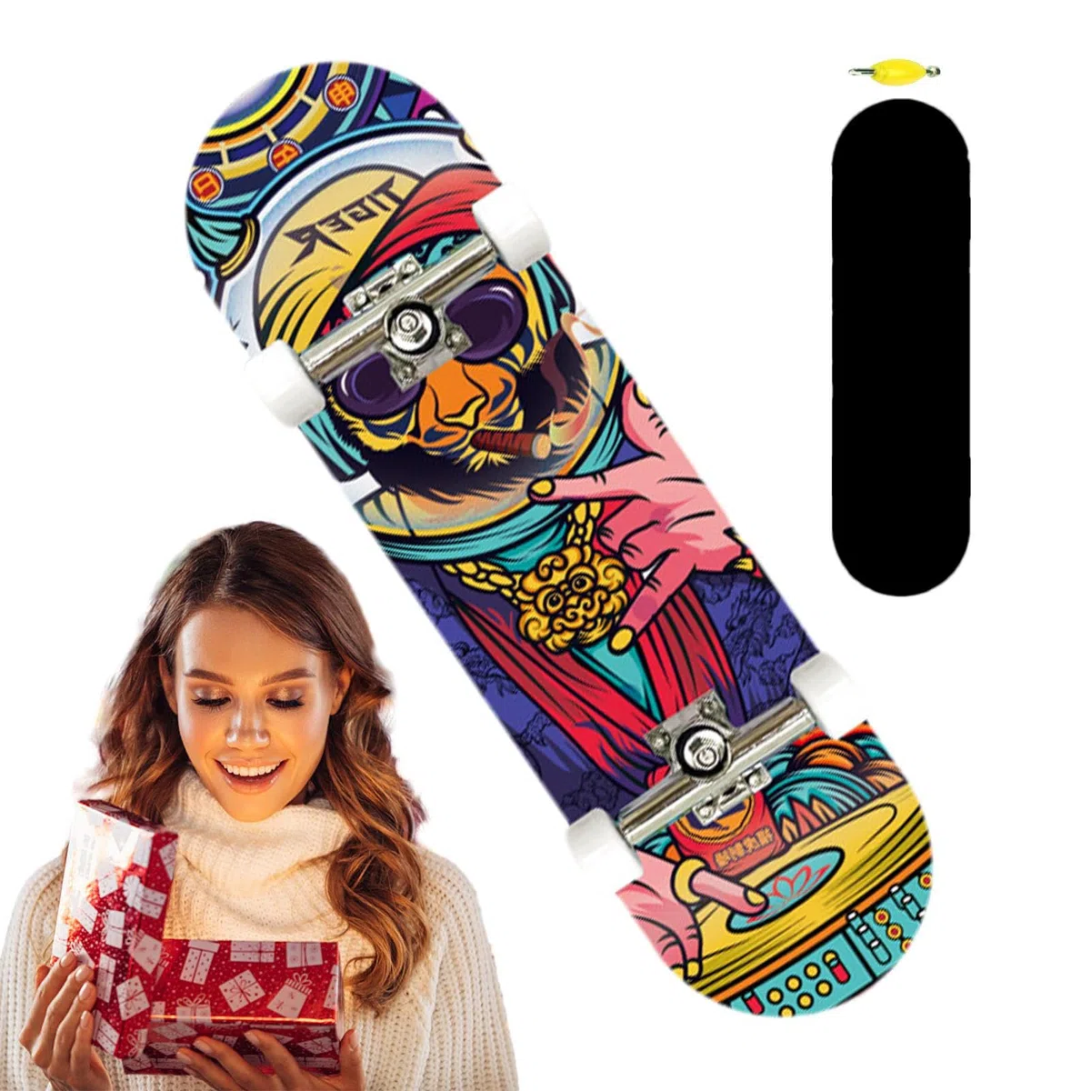 Fingerboard per bambini, skateboard da dito, Tavole per bambini in legno, Piccoli giocattoli da dito, skateboard da dito colorato per bambini dai 6 anni in su