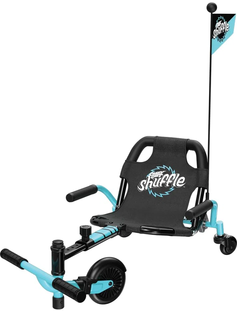 Razor Crazy Cart Shuffle Go-Kart da drifting per bambini dai 4 anni, telaio regolabile 5 impostazioni lunghezza