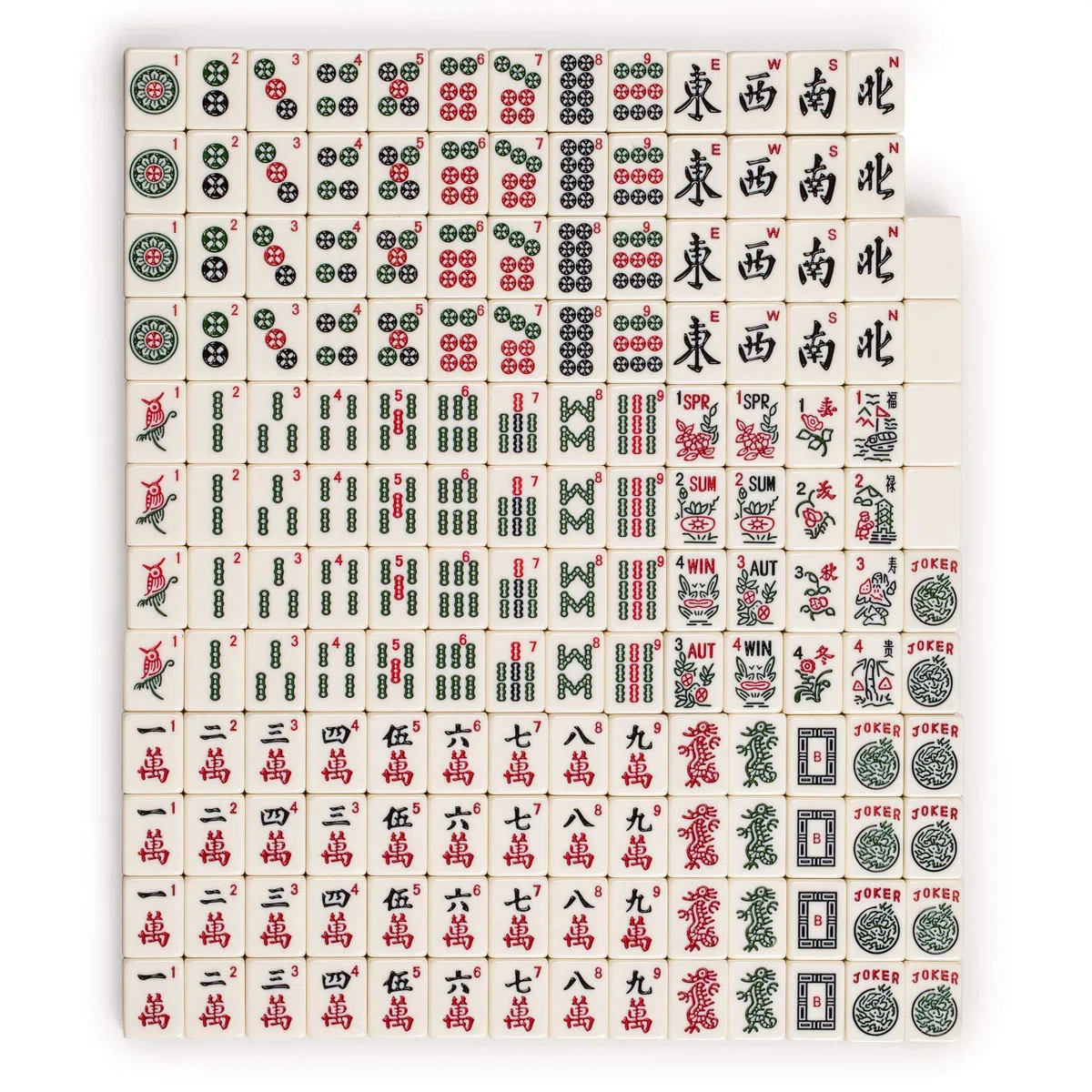Yellow Mountain Imports Set di Mahjong Americano Il Classico 166 Tessere Custodia in Impiallacciatura di Palissandro Vintage