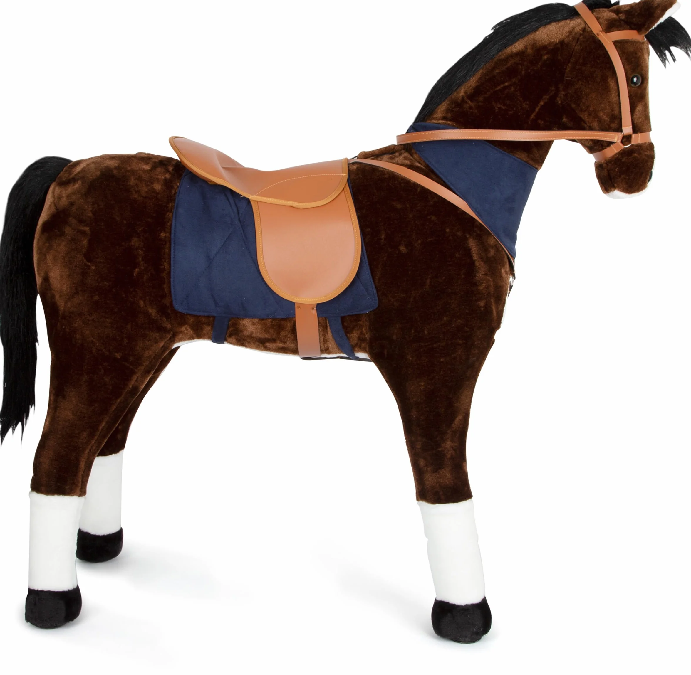 Small Foot 11179 Cavallo da Equitazione Marrone Fiamma con Sella Rimovibile, Fazzoletto al Collo ed Effetti sonori, a Partire dai 5 Anni.