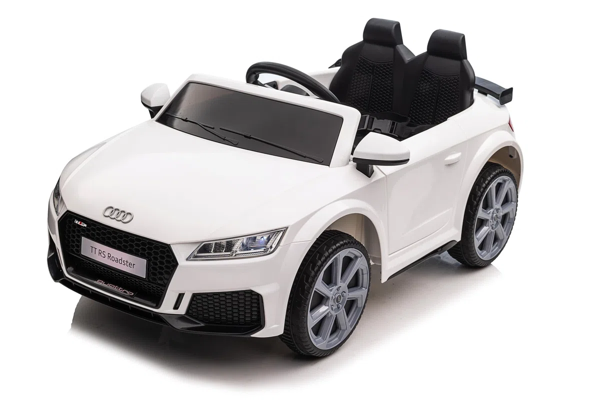 Audi TT RS Roadster Auto Elettrica Per Bambini 12V TOYSCAR Bianca Doppio Motore