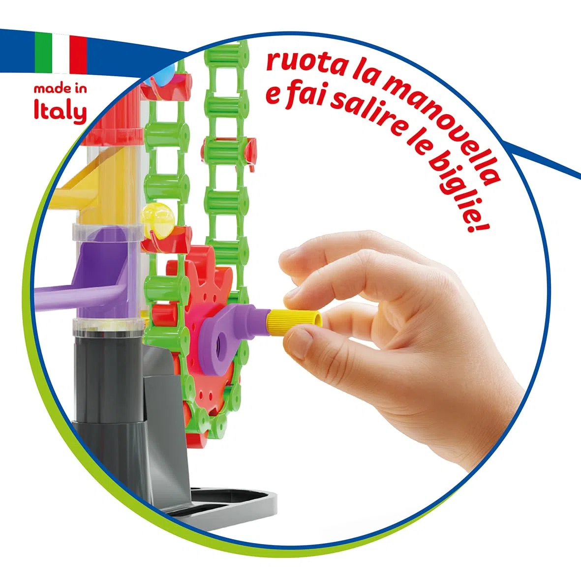 Quercetti Migoga Elevator, Pista Biglie per Bambini 150 Pezzi con Ascensore, Giochi Bambino 5 Anni in Su, Giochi Creativi, Costruzioni per Bambini, Giochi Educativi, Made in Italy