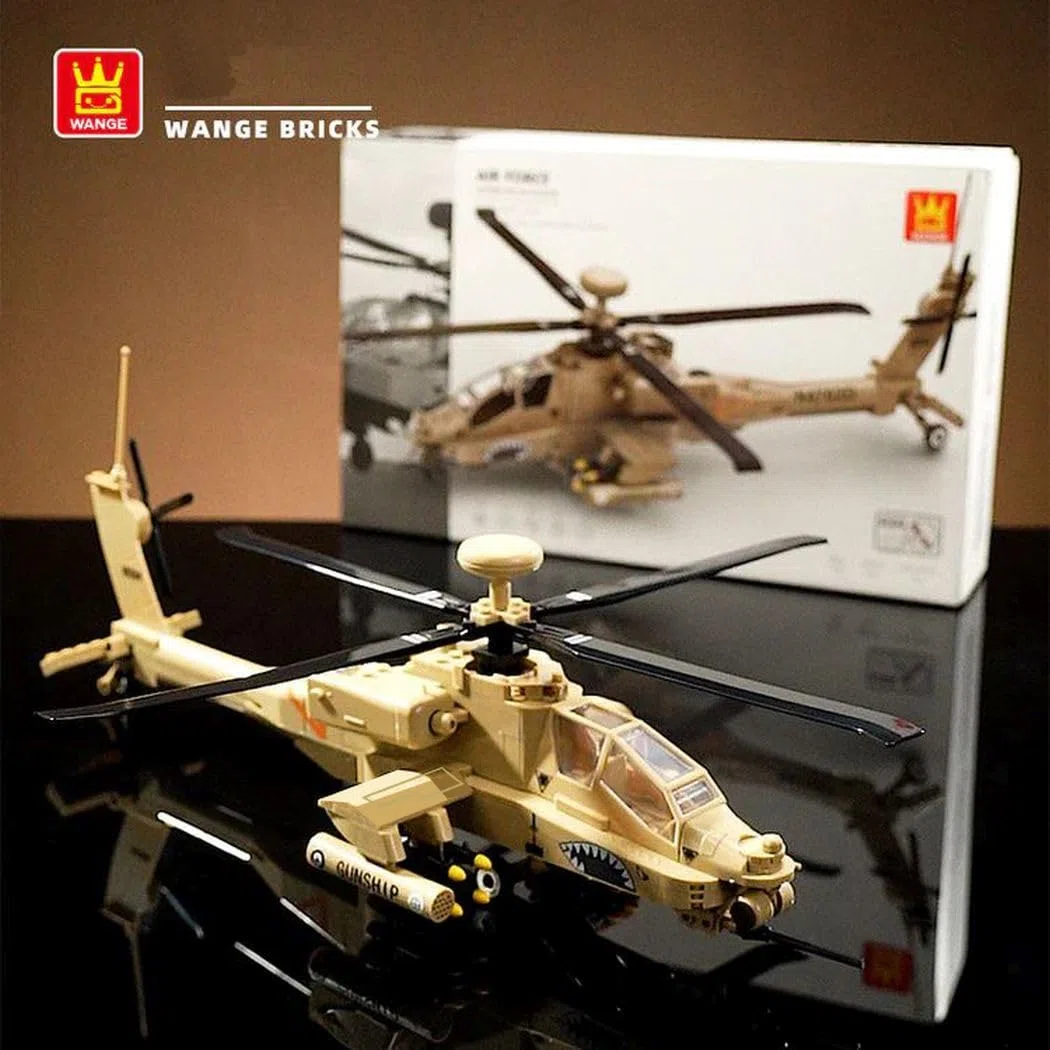 WANGE Apache AH-64 Elicottero da Assemblare Blocchi di Costruzione 1:48