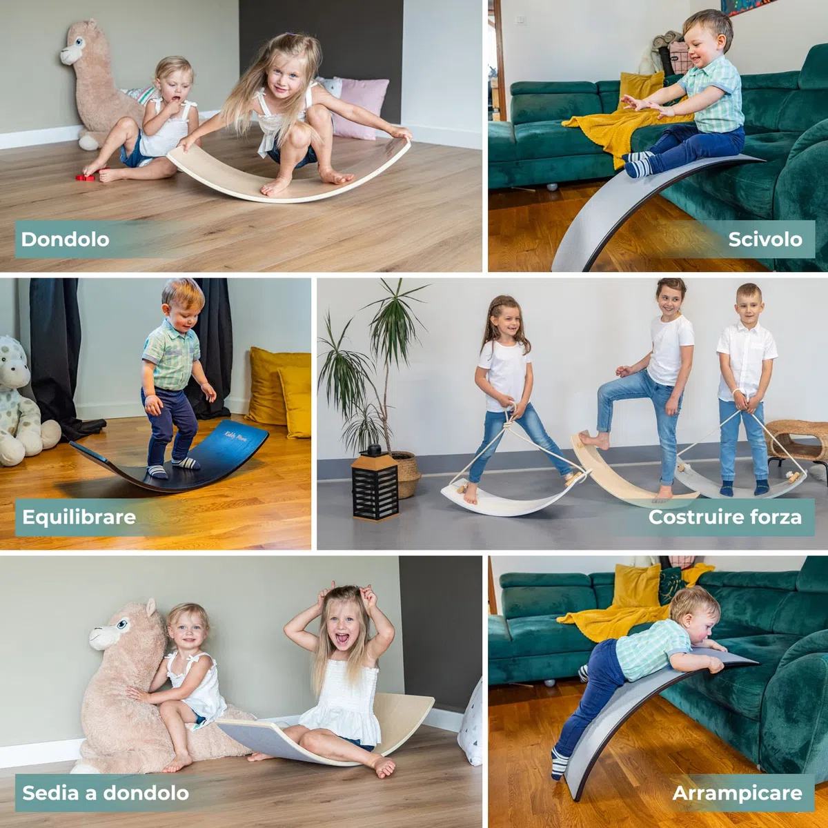 KiddyMoon Tavola Di Equilibrio In Legno Per Bambini Montessori, Rosa