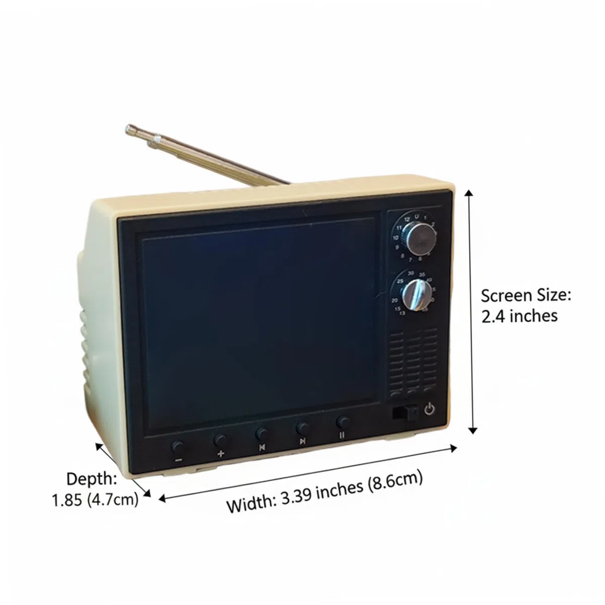 Mini TV retrò 2,4" HD 720P 8 GB USB per casa delle bambole scala 1:12 Giallo